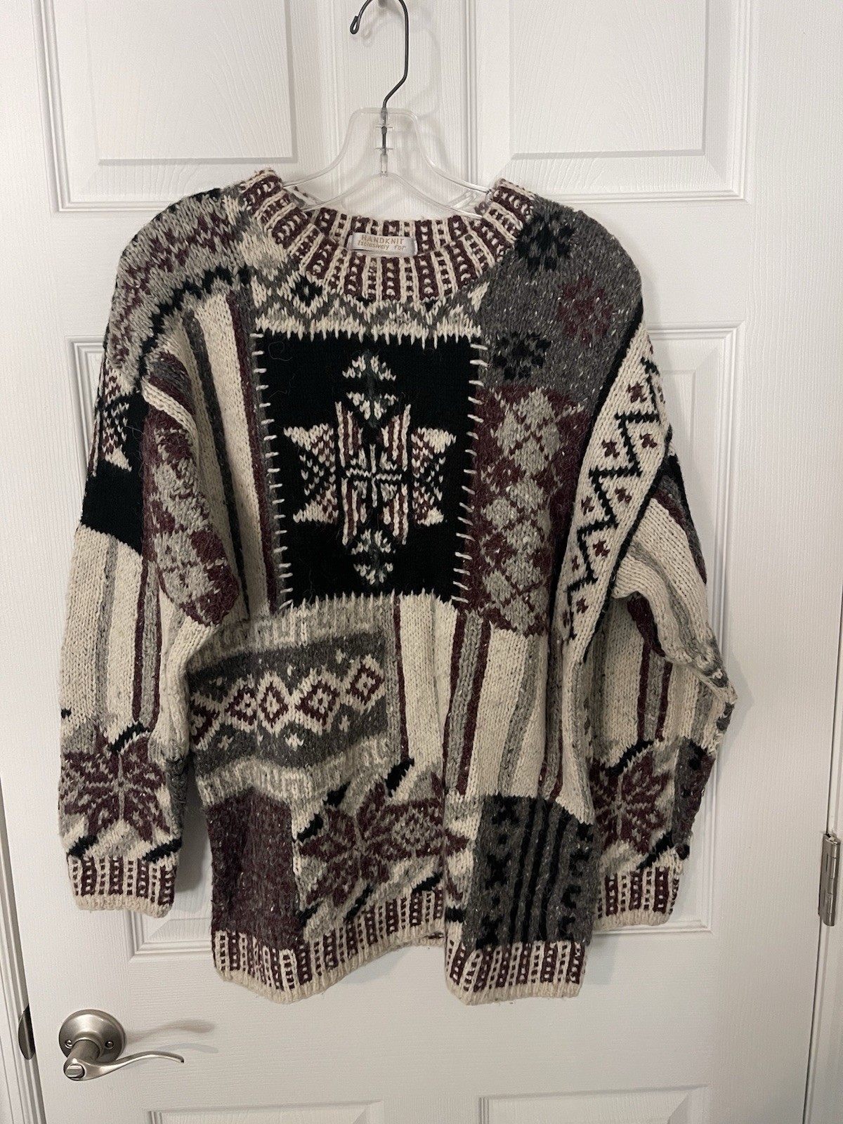 Vintage 90s Ninon De Lenclos Acrylic Wool Angora Nylon Knit Pullover Sweater M
