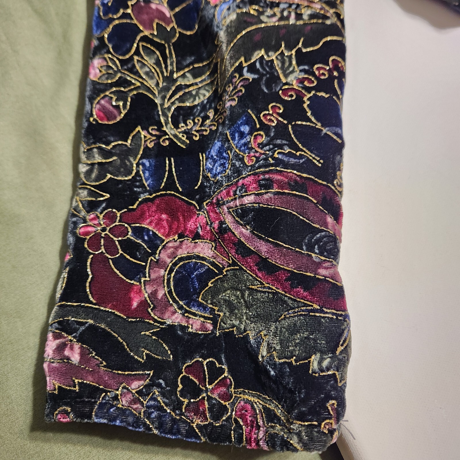 Vintage Coloratura wool Blend Velvet Bolero Crop Open Front Jacket Top