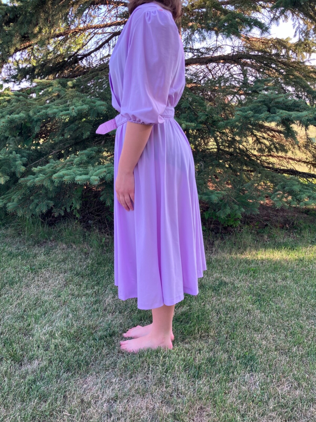 Vintage Lorac Original Purple Dress with Belt