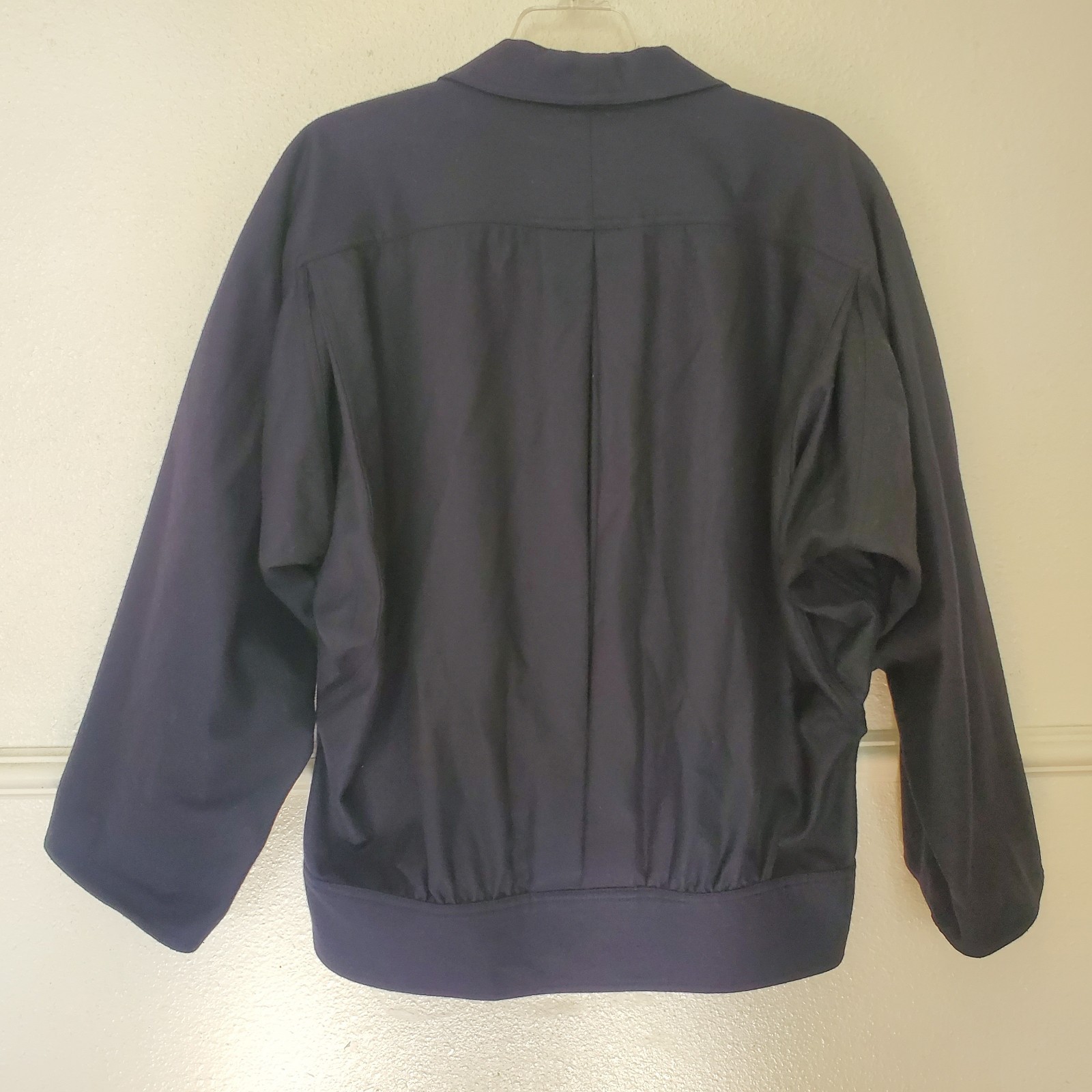 Vintage Touche Italy Navy Wool Cashmere Blend Shawl Collar Pocket Jacket Size 42