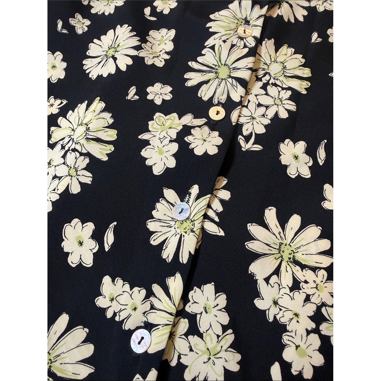 Vintage 90s Y2K Rampage Floral Button Up Blouse S Black Cottagecore