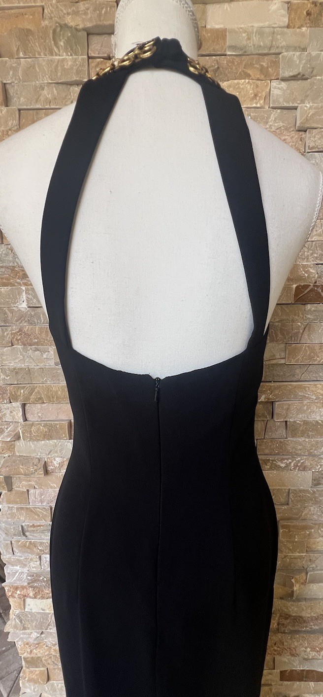 VTG CDC formal Y2K Size 6 Formal Black maxi dress Embellished neck Open back