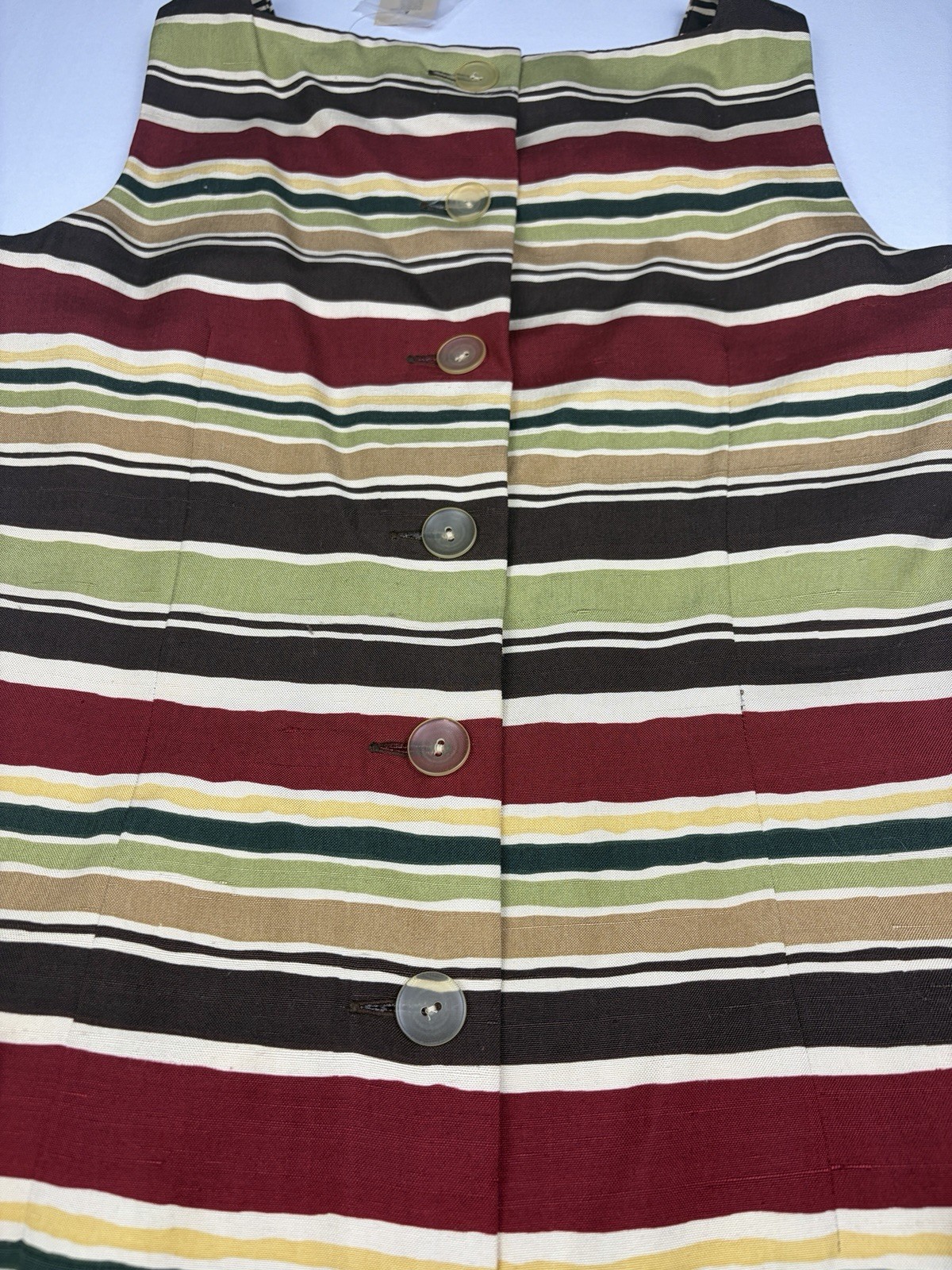 NWT 100% Silk Vintage 90s Ann Taylor Striped Sheath Midi Dress Size 4 Korea