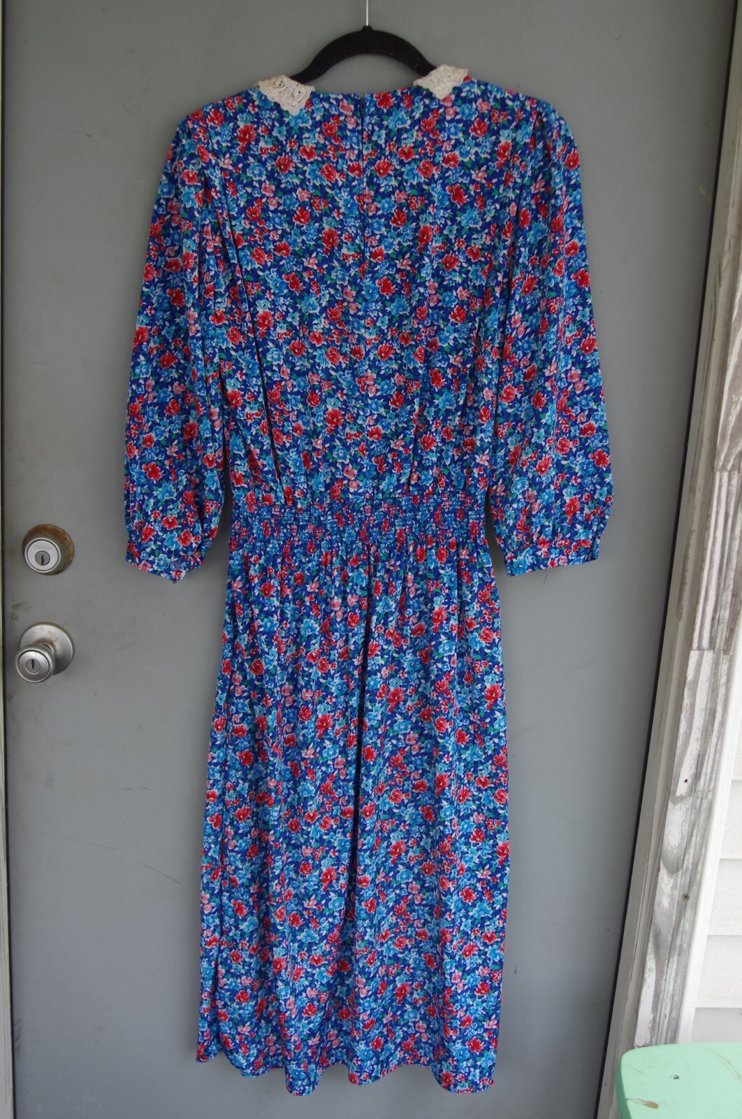 Vintage Southern Coastal Grandma Cottagecore Floral Dress Gorgeous 80s USA S