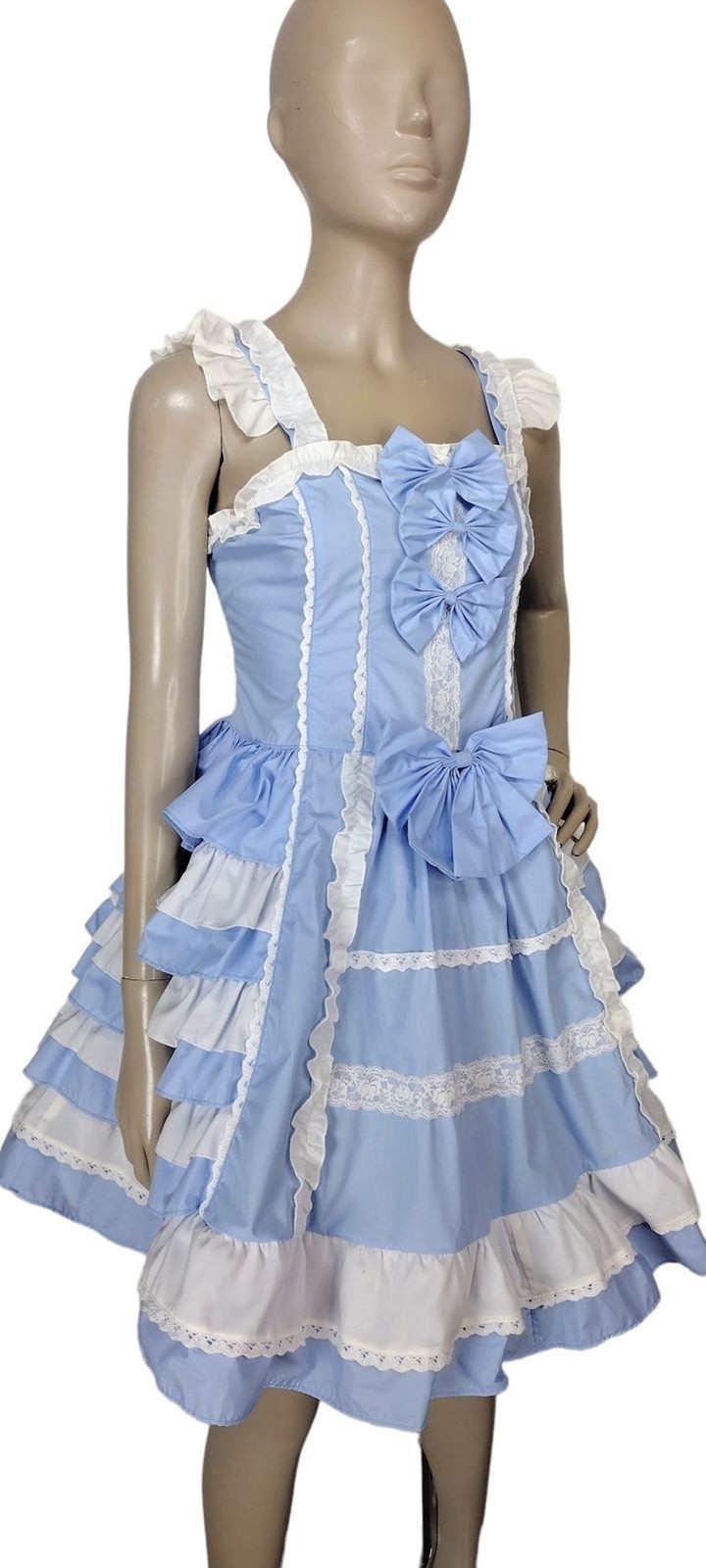 Vintage Lolita Bows Ruffles Lace Corset Princess Palace Kawaii Sweet JSK Dress