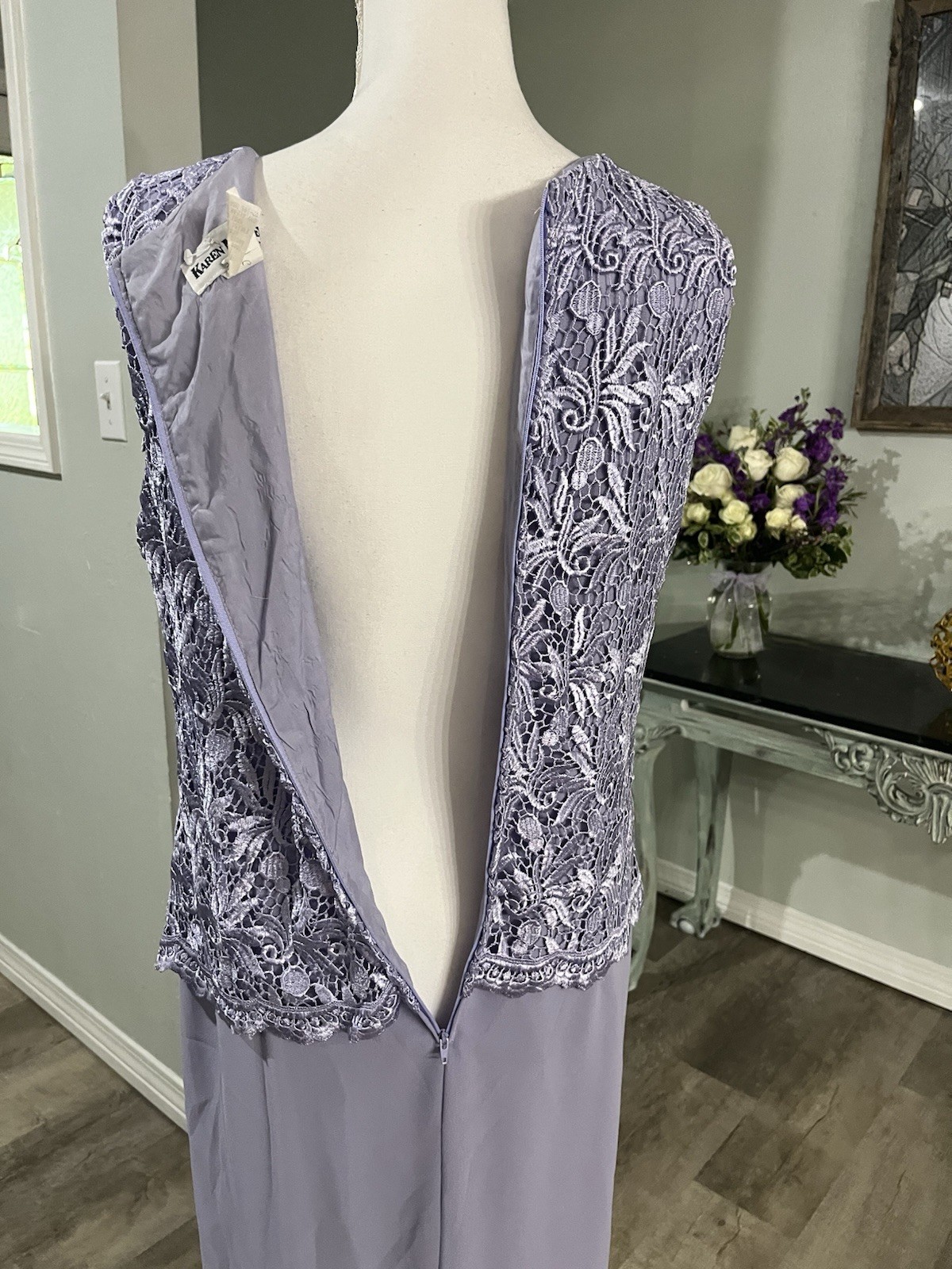 Vintage Karen Miller New York Purple Lace Mother of the Bride Dress Size 14