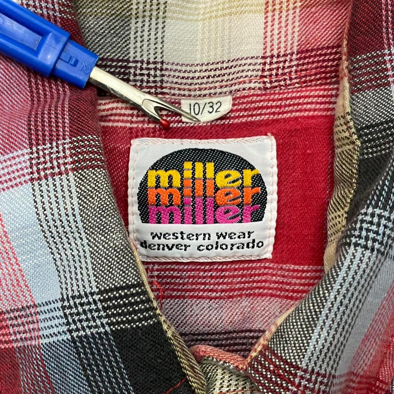 VTG 80s Miller Western Wear Pearl Snap Button Up Shirt Womens 10/32 Multicolor