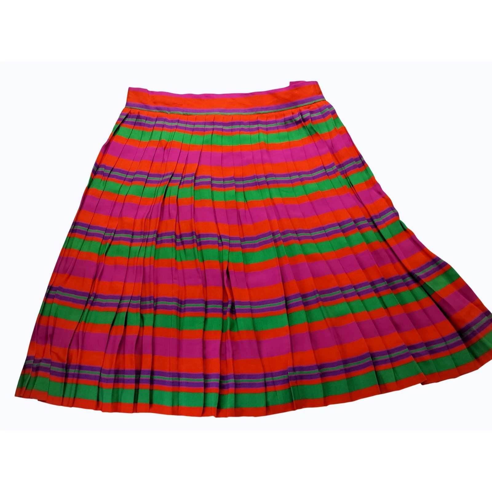 Vintage Pleated Skirt Mr. Jax Multi Colored Striped 80s Made in Canada
