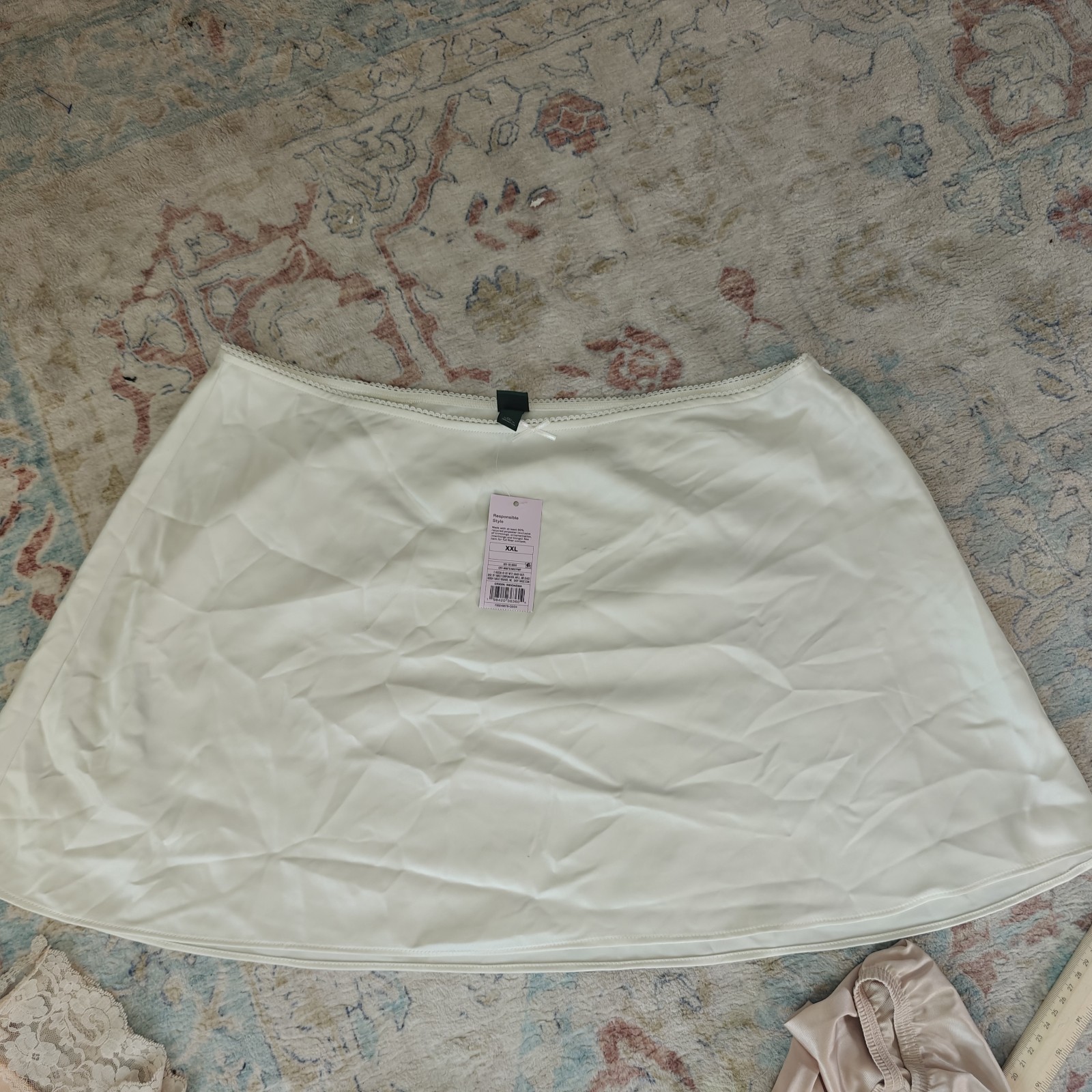 Wild Fable XXL Off White Mini Zippered Skirt Slip NWT Recycled Polyester Y2K