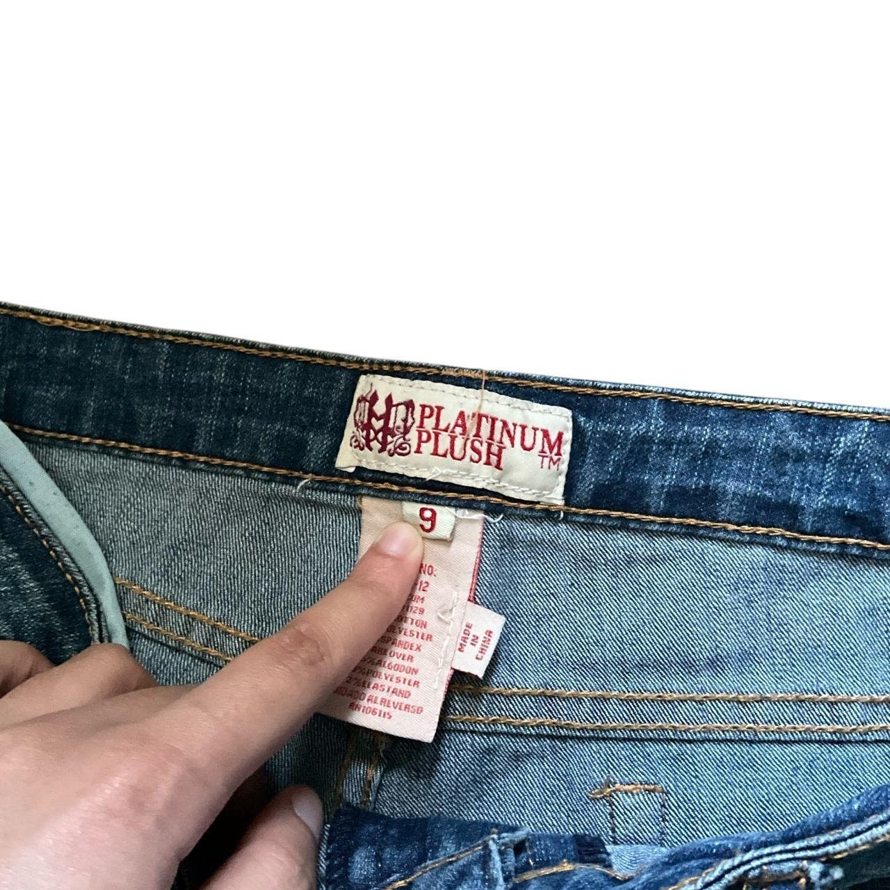 Platinum Plush Rhinestone Side Cut Party Jeans: 90s, Y2K