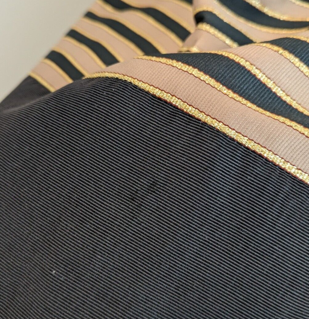 Vtg 70s Oggee By Rizkallah Black Faille Gold Tea Dress ASO Sarah Jessica Parker