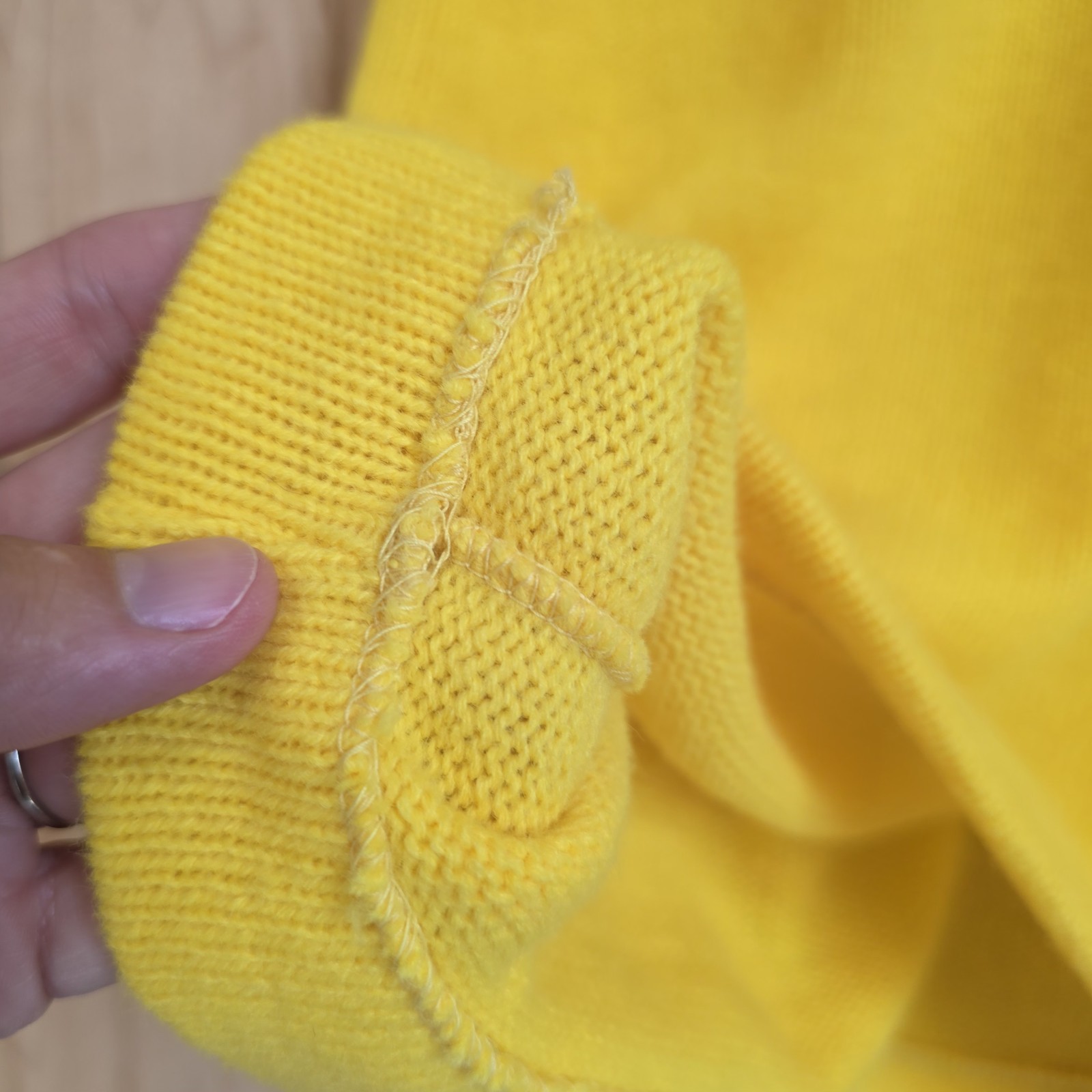 Alberic Beldoch Popper Vintage 60s Yellow Orlon Acrylic Belted Sweater Dress
