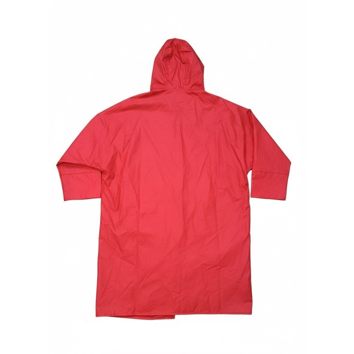 Vintage Pappagallo Red Vinyl Raincoat Hooded Buckle Jacket Oversized L XL