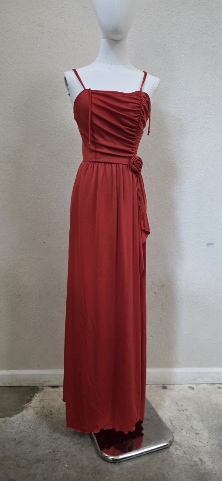 Vintage 1970s 1980s Prom Dance Disco Dress Long Formal Gown