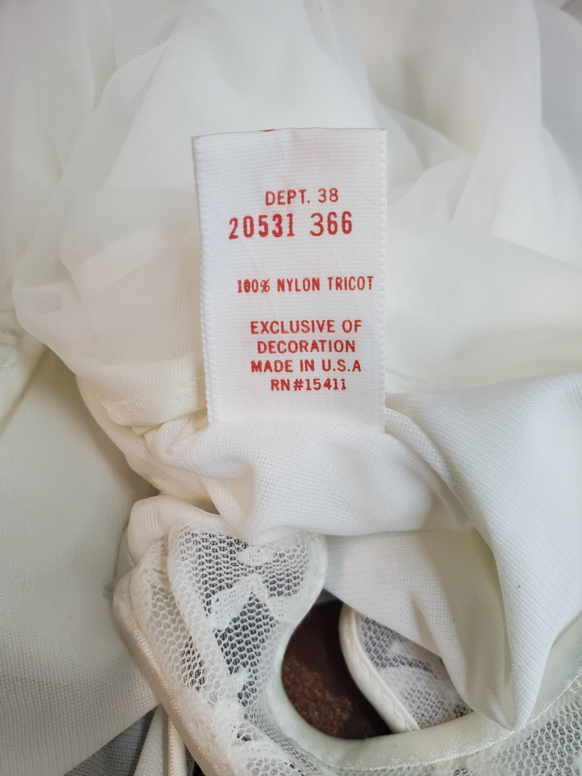 Vtg Sears Just For Women Long Nylon Tricot Night Gown White Size 34 Mesh Trim
