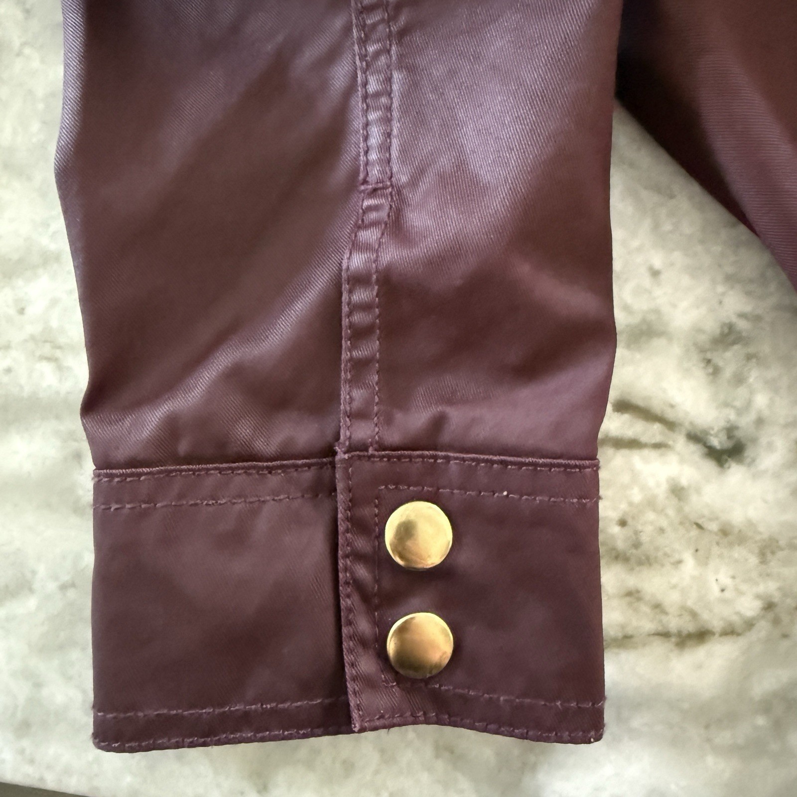 J. CREW Steampunk Coat S Burgundy Shiny Nylon Canvas Military Army Jacket