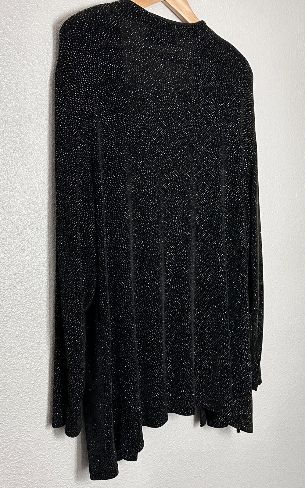 Vintage Amanda Black w/ Iridescent Sparkle Open Front Stretch Cardigan – Women’s