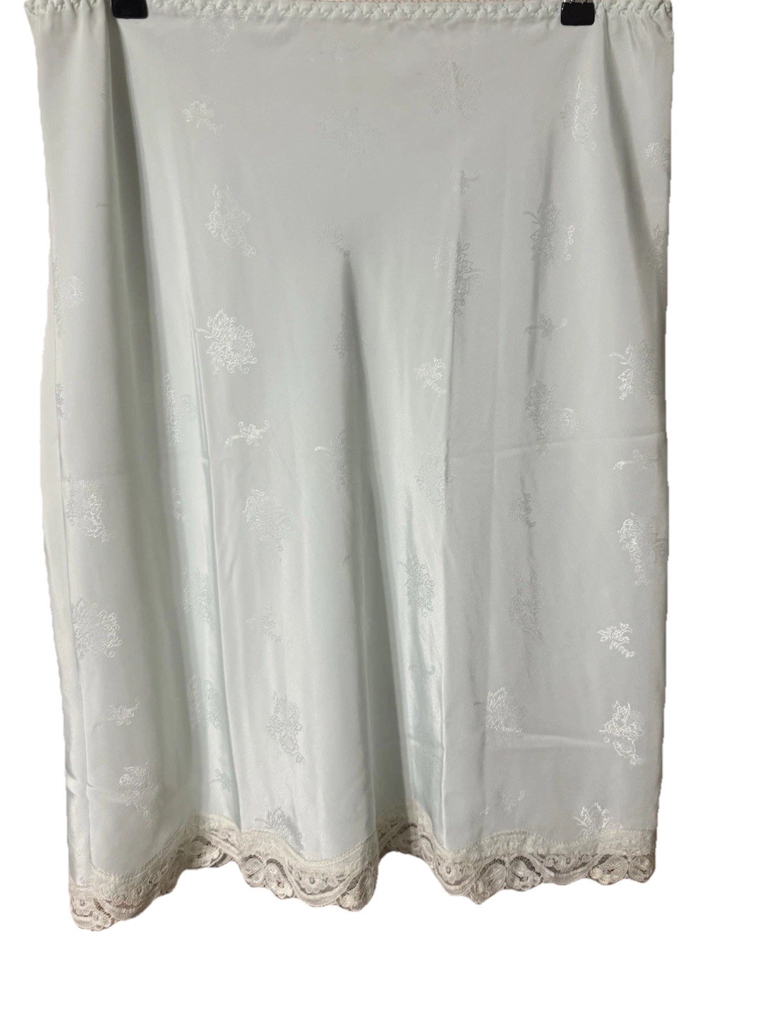 Vtg Farr West Sea Foam Green Embossed Glossy Satin Half Slip M L W-30-36” NWD