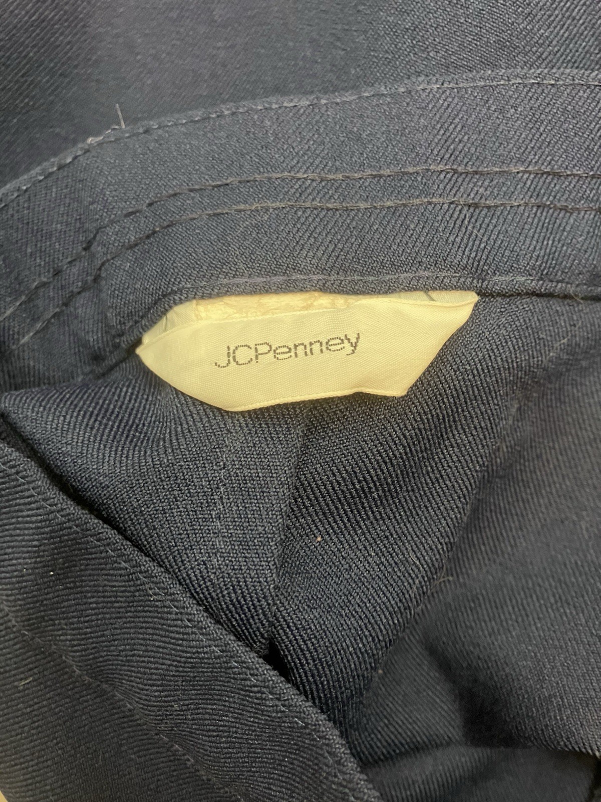 Vintage JCPenney Polyester Navy Pants Womens 28×30 Retro 70s Disco Office Siren