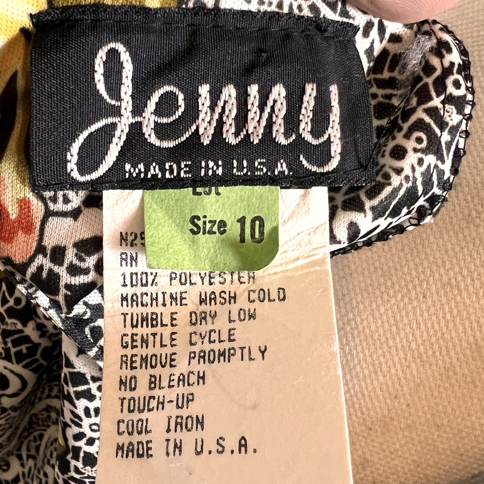 Vintage Jenny Floral Paisley Print Peplum Midi Dress Black Medium Made USA 90s