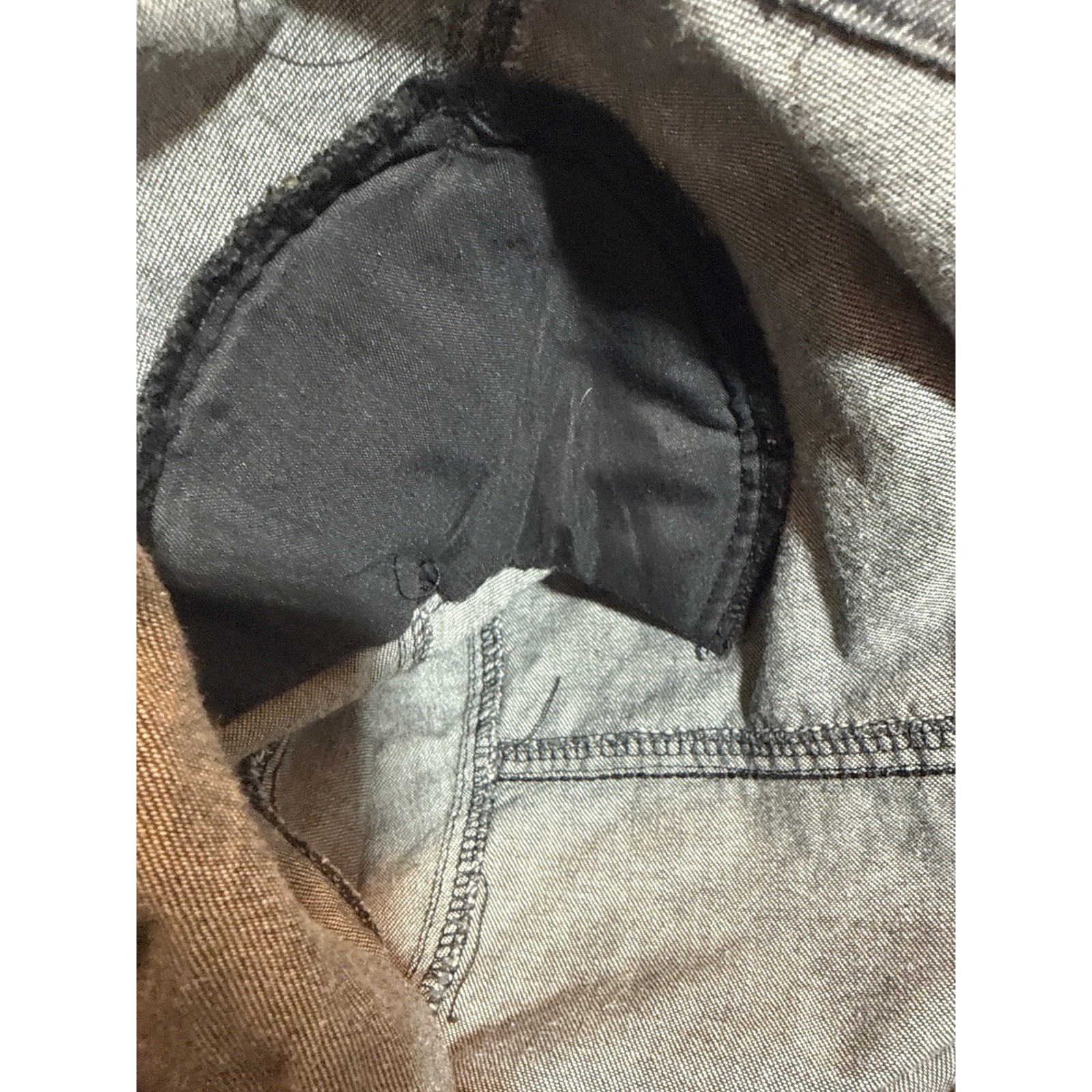 Vintage Dakota Sport Black Denim Button Down Shirt 90s Made in USA Shoulder Pads