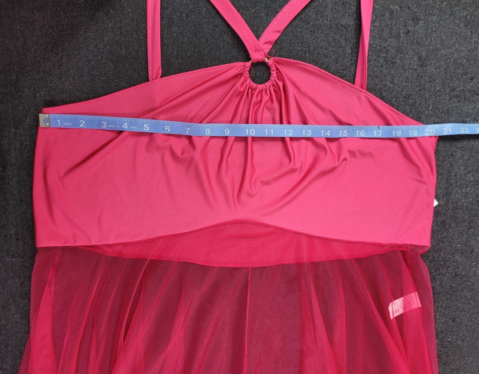 Vintage 90s Y2K Deadstock Plus Size Maxi Lingerie Halter Dress Hot Pink 1x/2x