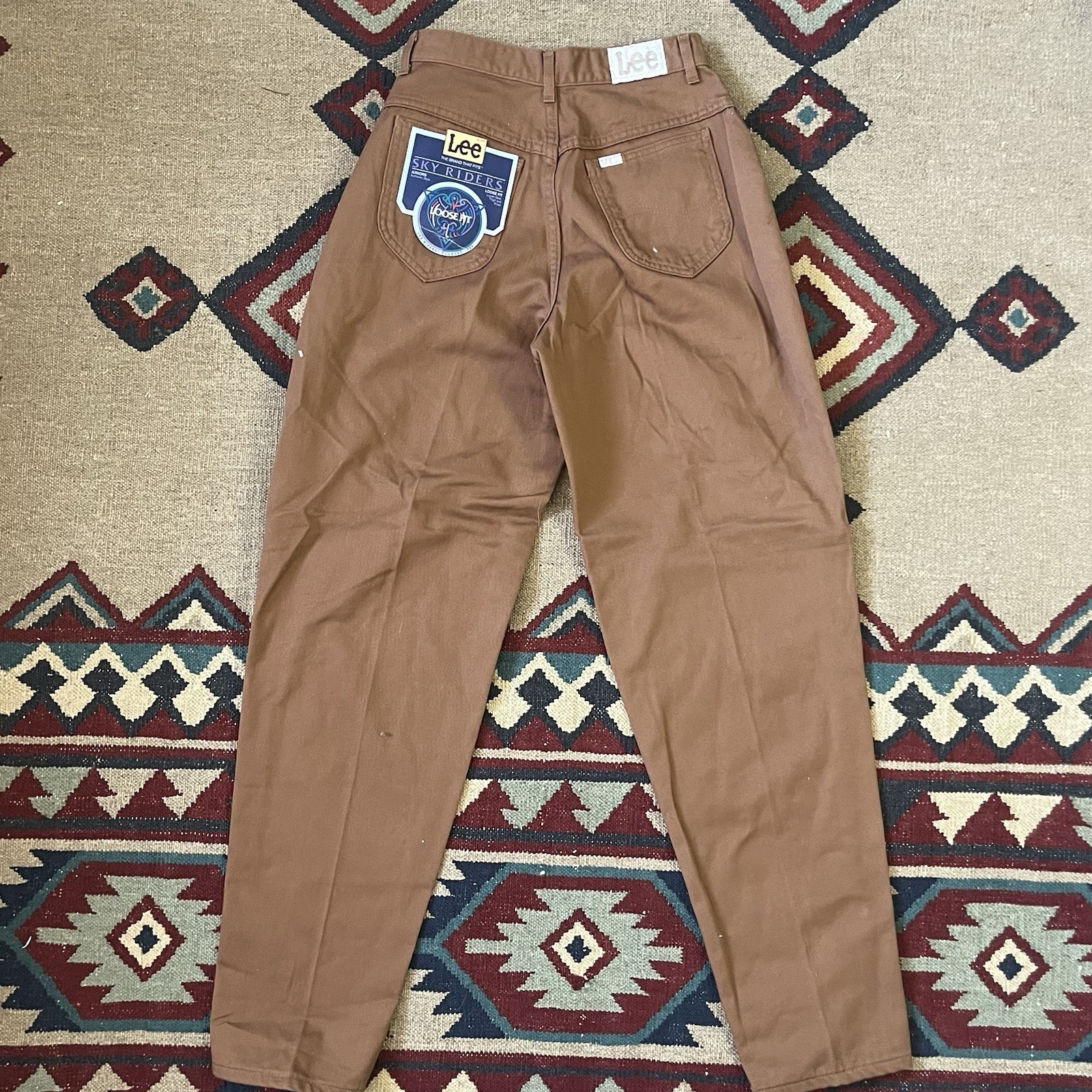 Vintage 90s Lee Sky Riders Jeans Women’s 9 M Brown Loose Fit USA Made New NOS