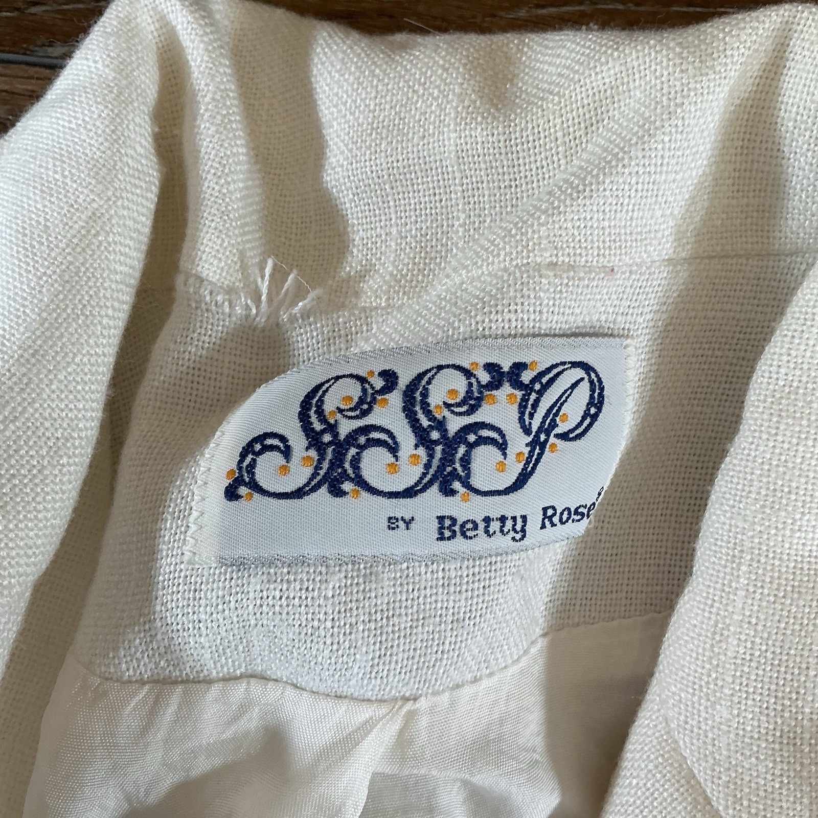70s VTG SEP Betty Rose Blazer Women’s Size S Cream Linen Union USA Made #271111