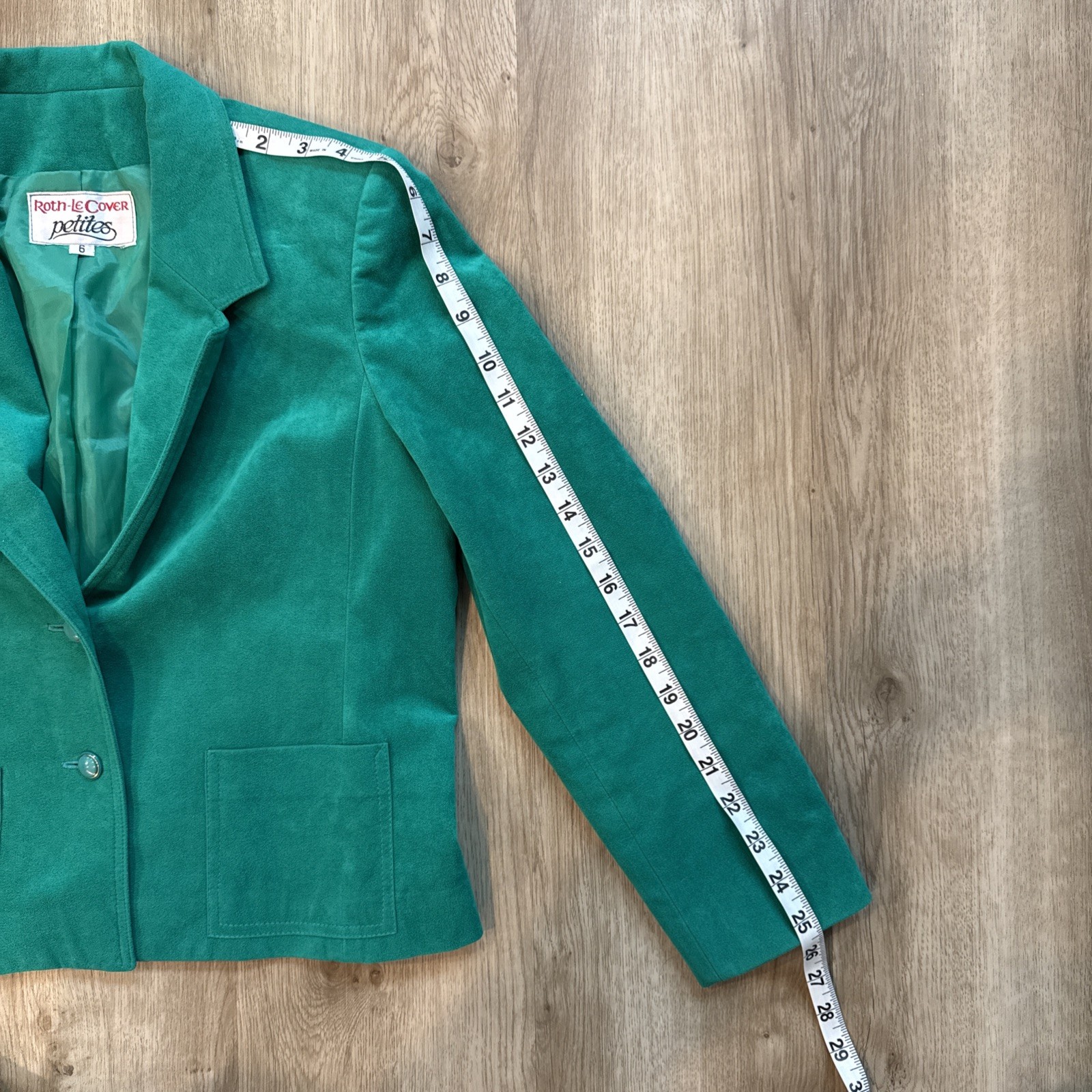 Vintage Roth LeCover Ultrasuede Skirt Suit Green Petite 6 Union Made USA