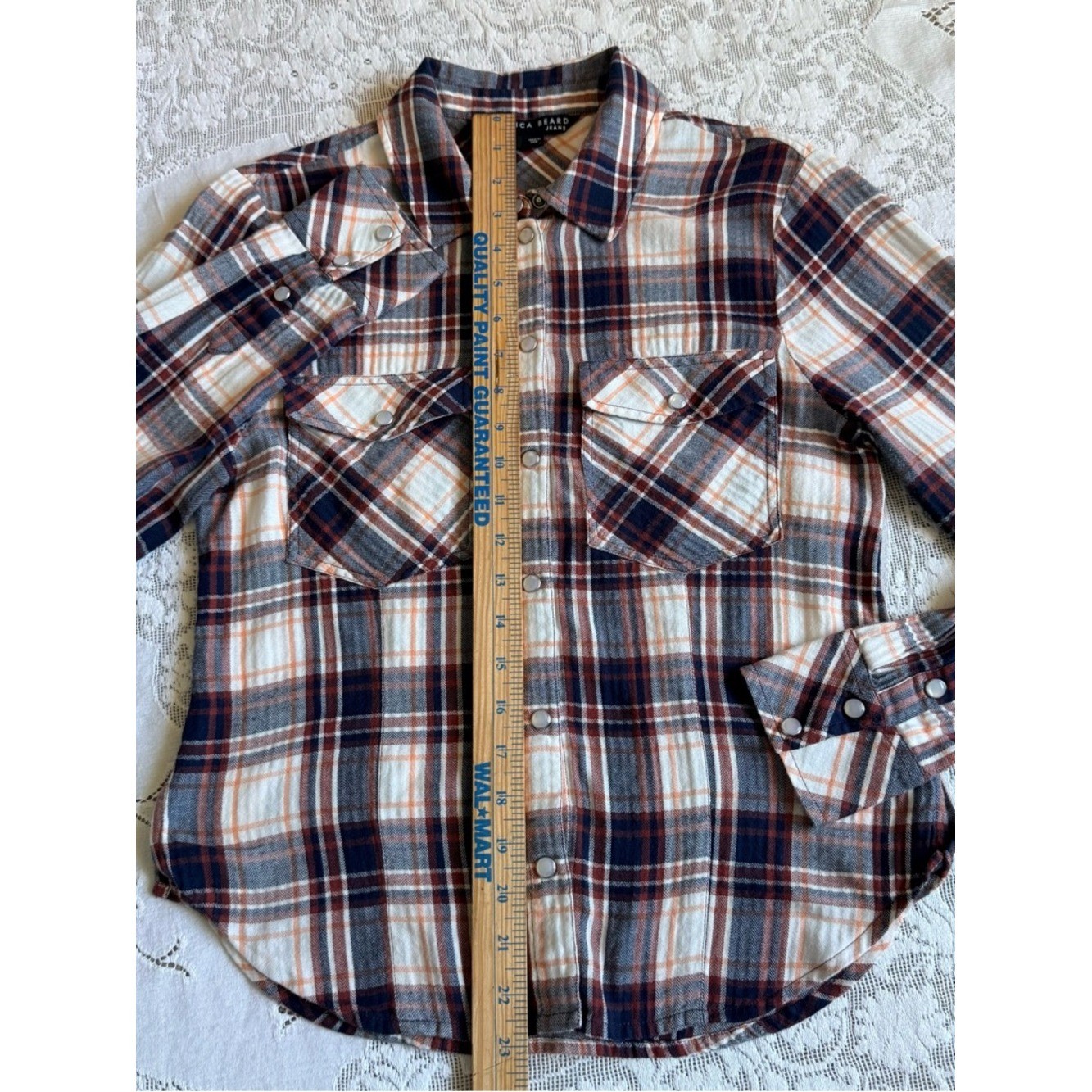 Veronica Beard Jeans Barnette Plaid Cotton Flannel Western Shirt size 4