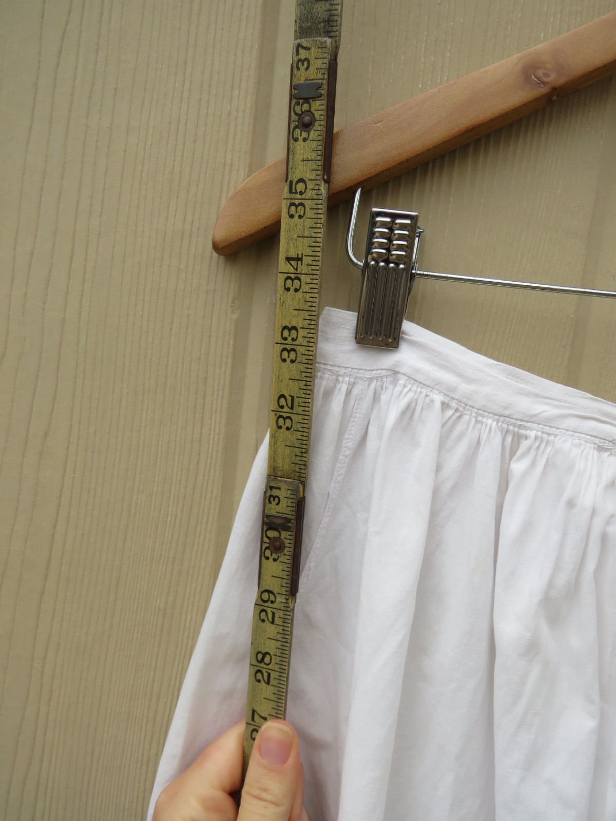 Antique Victorian Edwardian Tucked Apron Eyelet Lace Trim