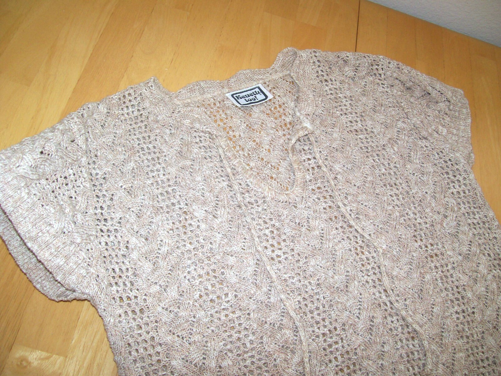 True Vintage 1980’s Kenneth Too! Boho Crochet Knit Sweater Top Shirt Small VTG