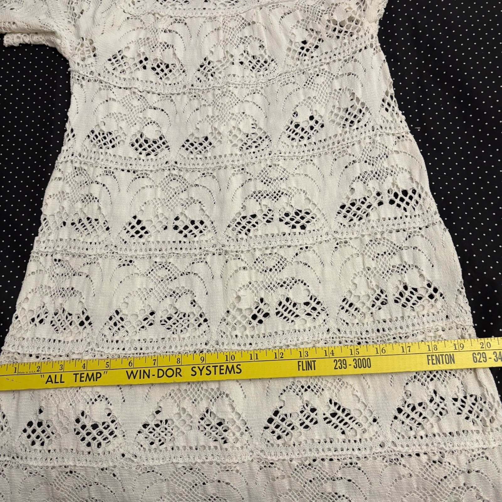 VTG Crocheted Lace Dress Boho Women’s White Lace Maxi Festival Cottagecore Sz S
