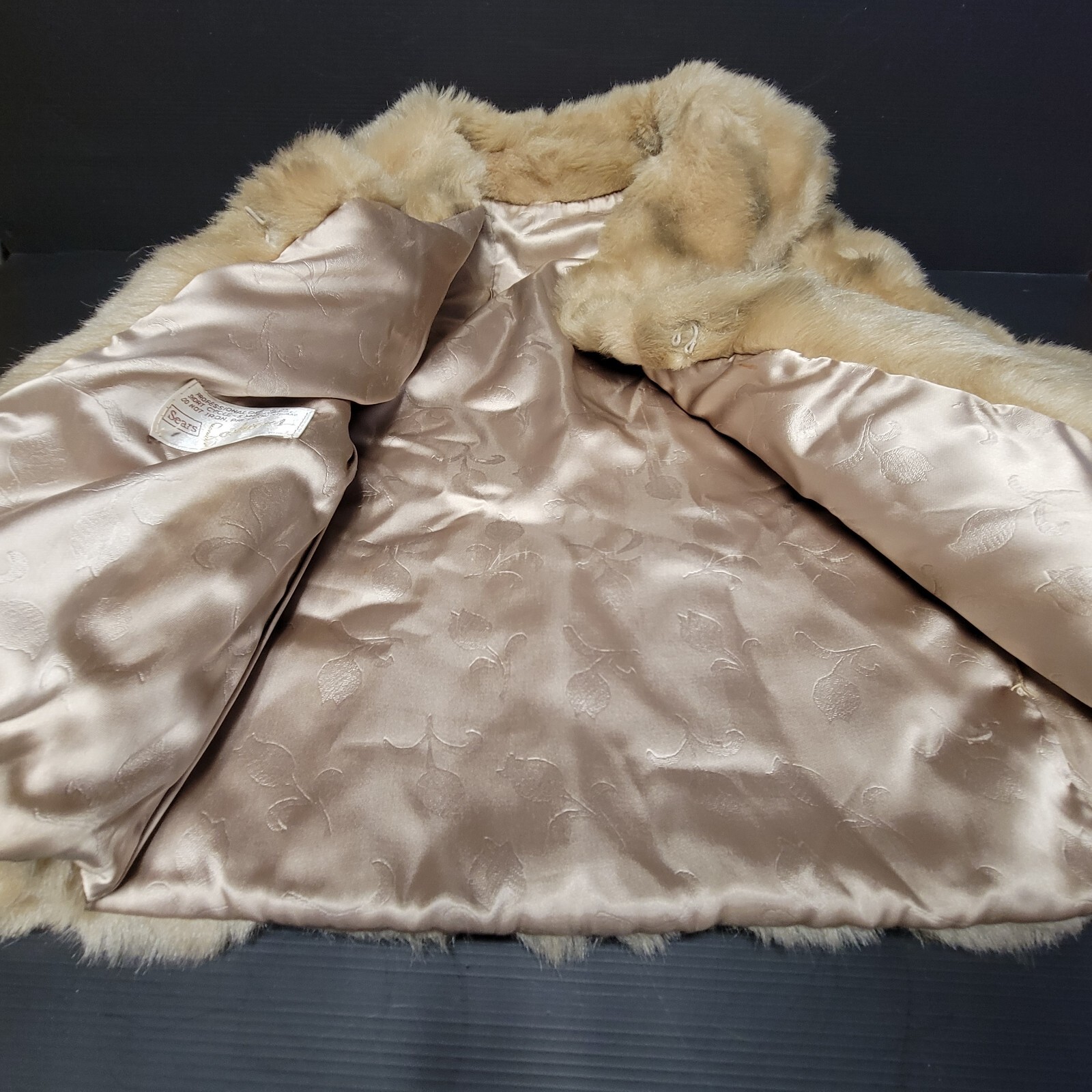 Vintage 1970s Sears Fashion Faux Fur Caplet Jacket M 22076