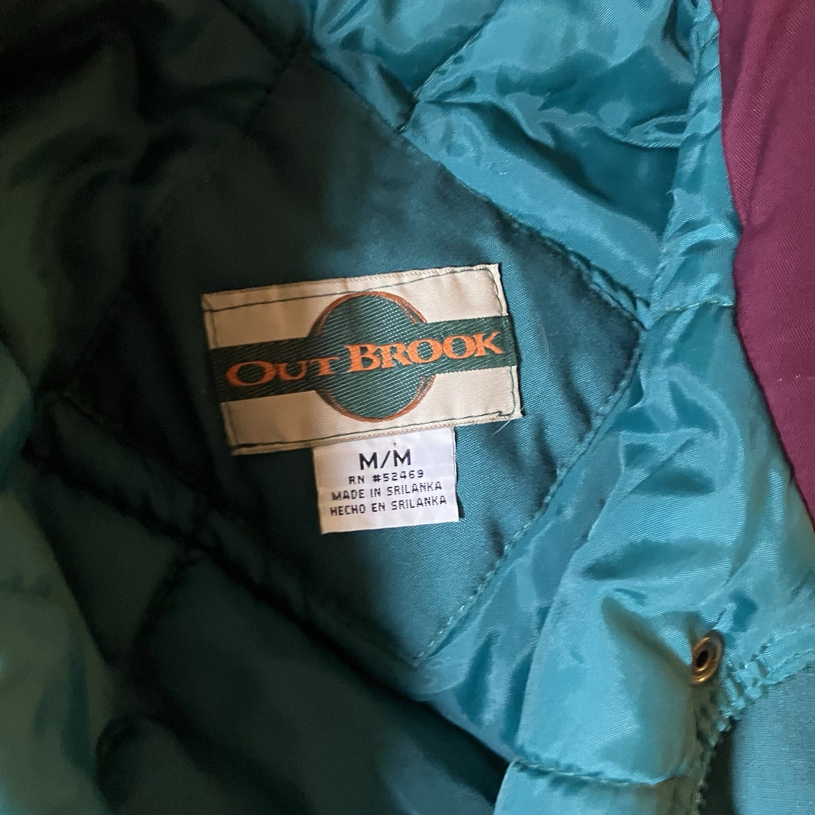 Vintage Out Brook Jacket Plaid Patches Teal Women’s Coat Size Medium