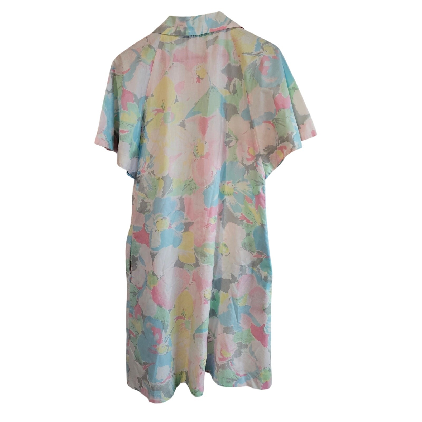 Vintage Pierre Cardin Floral Dress Women Lrg Pink 70s Midi Preppy Cottage Retro