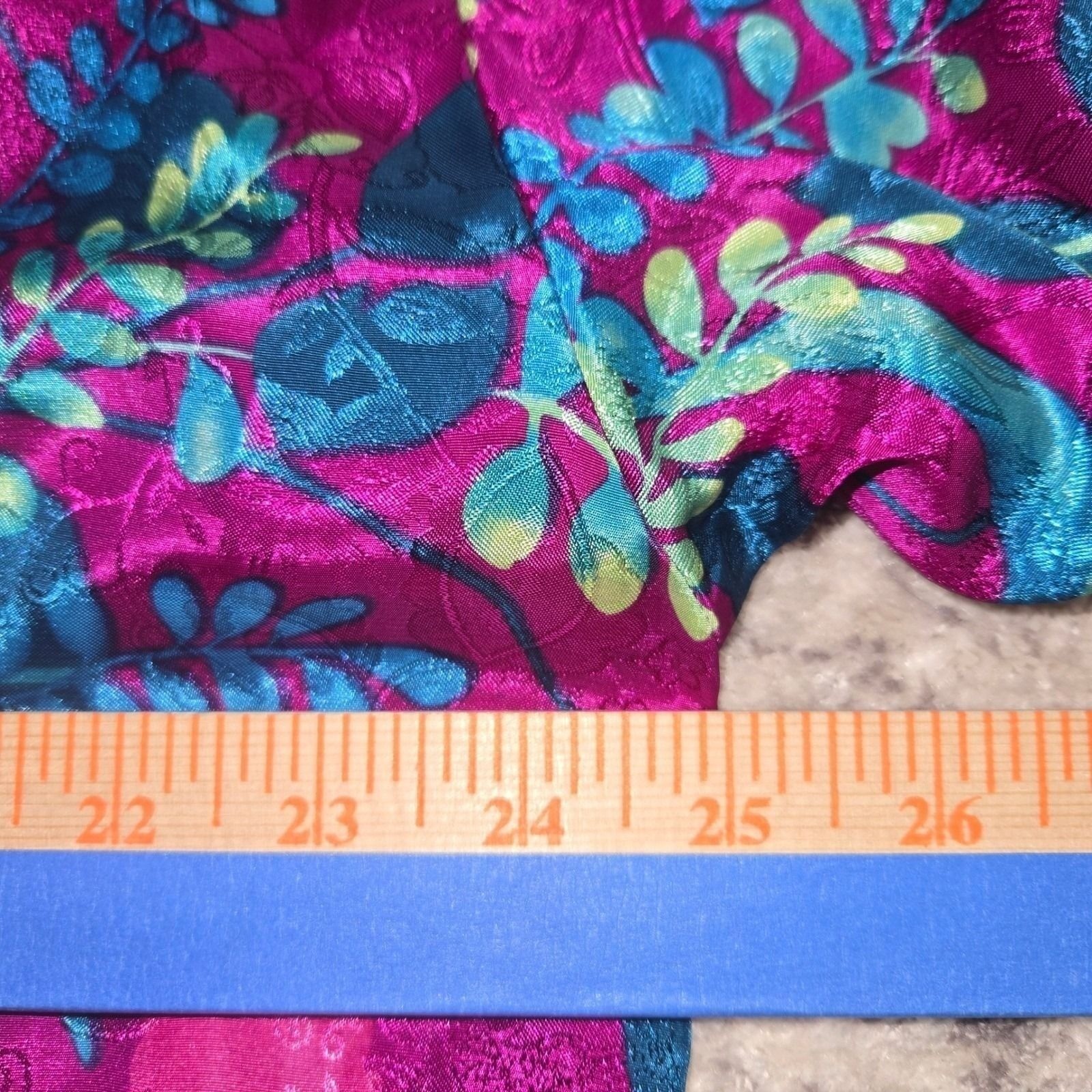 Valerie Stevens Vintage 80s 90s Floral Satin Caftan Maxi Jacquard Lounge Dress L