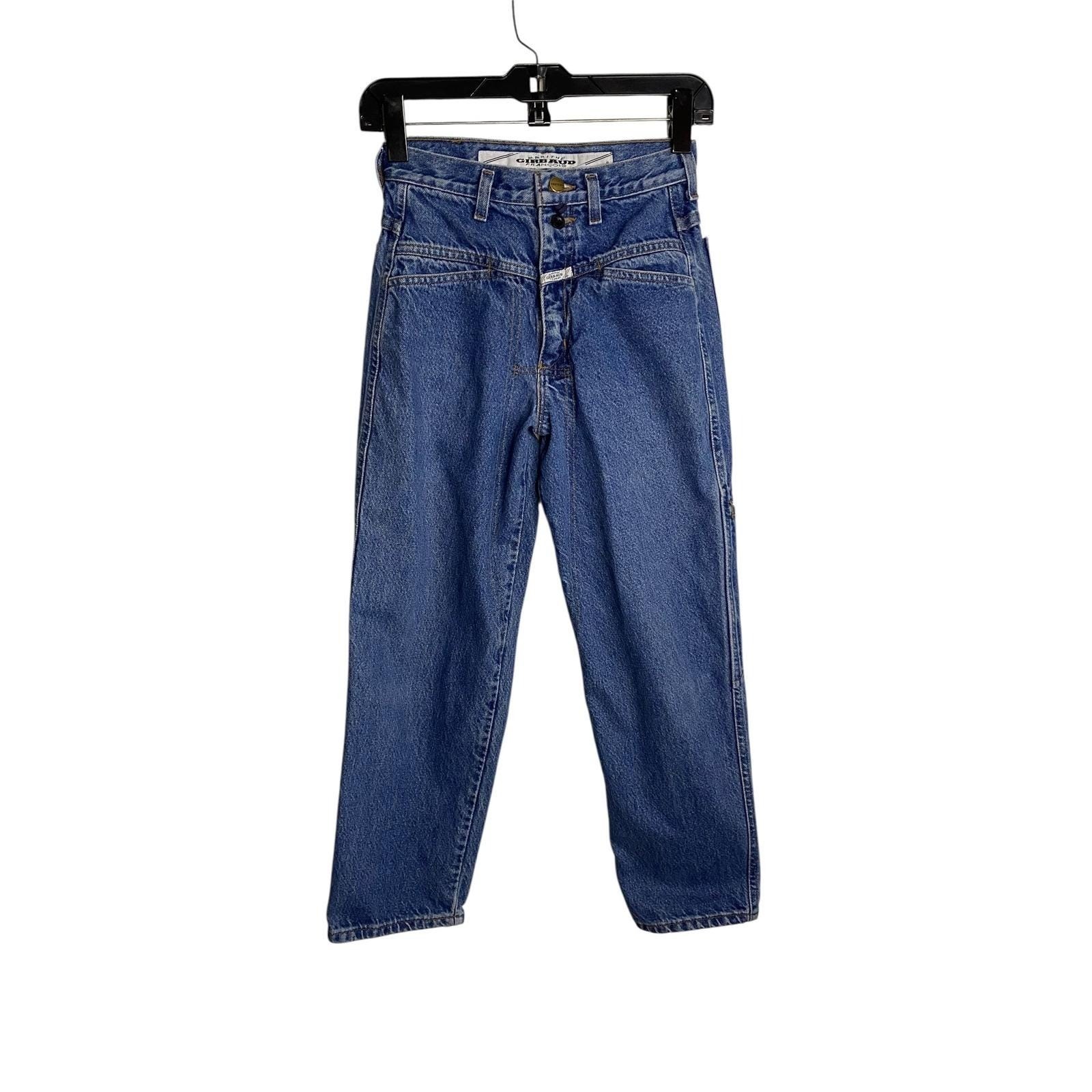 Vintage Marithe Francois Girbaud High Waisted Jeans Blue Petite Size 12 26×26