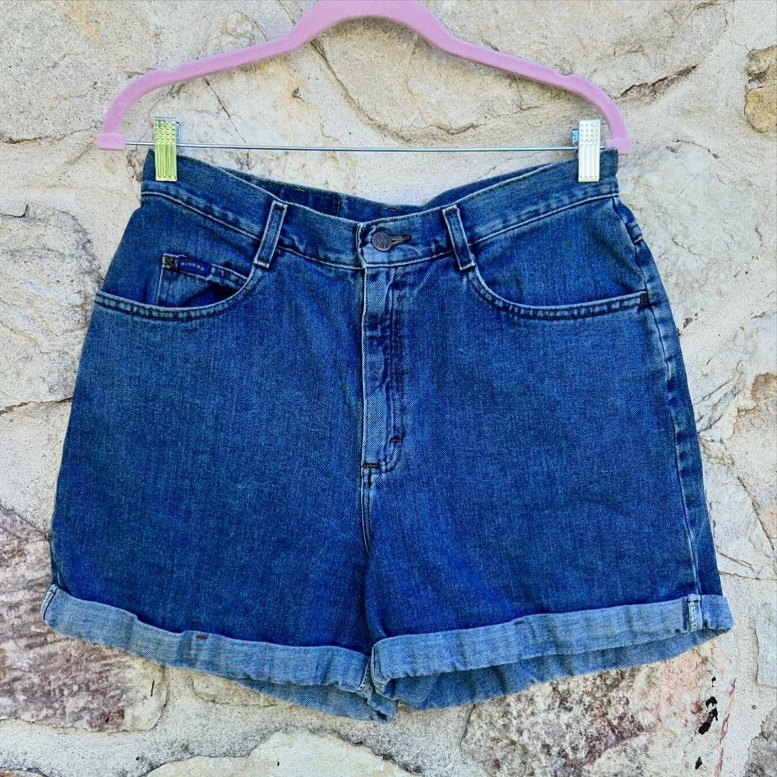 Vintage 90s denim high rise mom shorts RIDERS SIZE 8