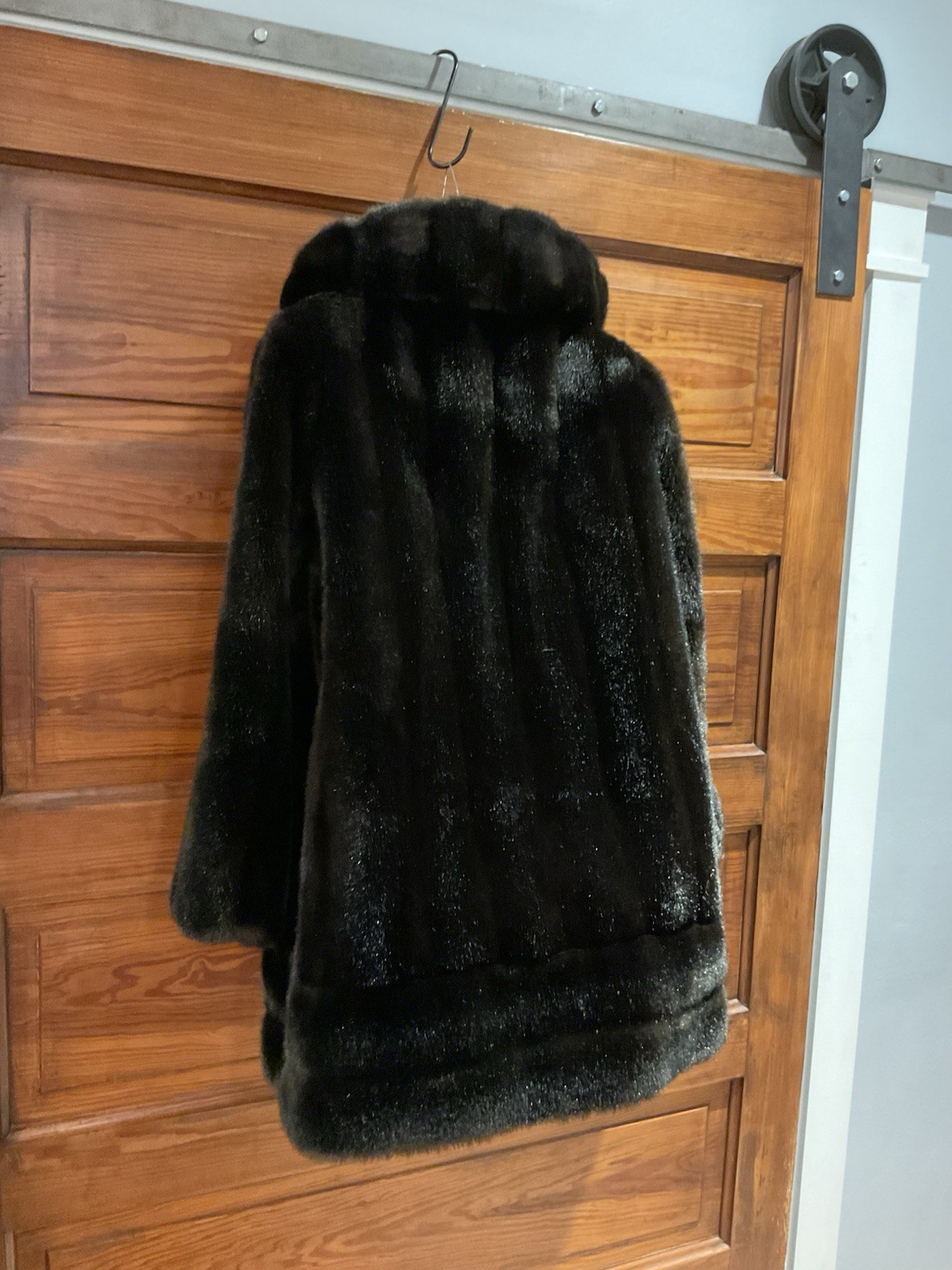 Vtg Tissavel France Country Pacer Faux Mink Fur Coat S/M Jacket Mob Wife 1970s