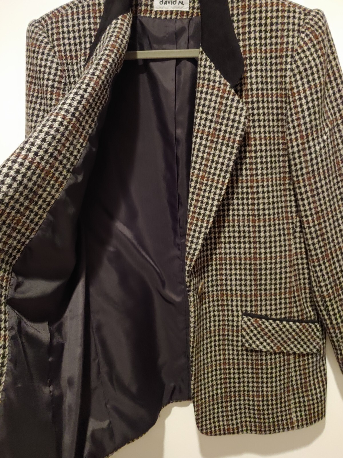NWT VTG David N Wool Houndstooth Blazer Jacket Women’s 6