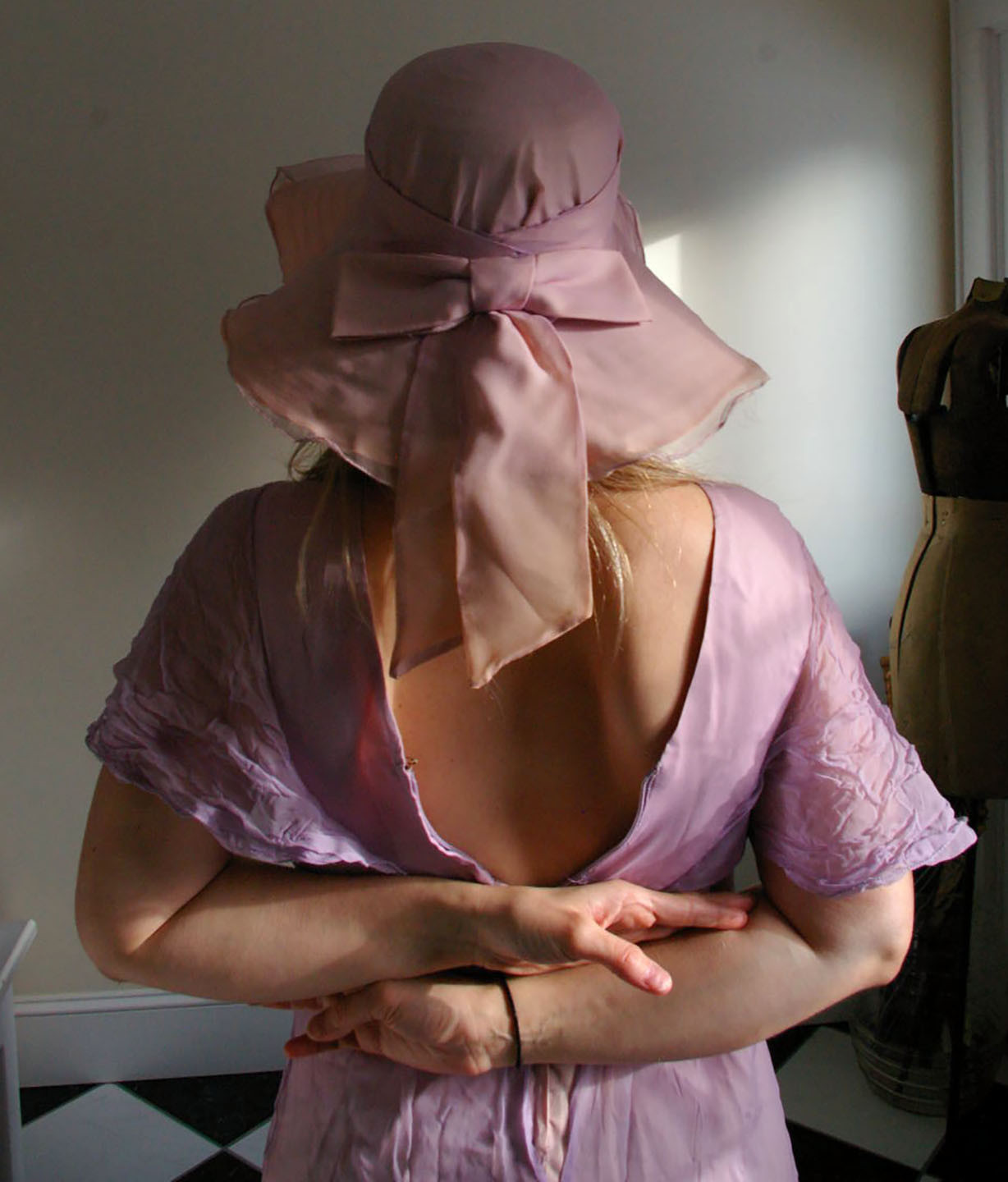 1970s vintage dress + HAT pale purple handmade magic SMALL maxi vtg summer fun