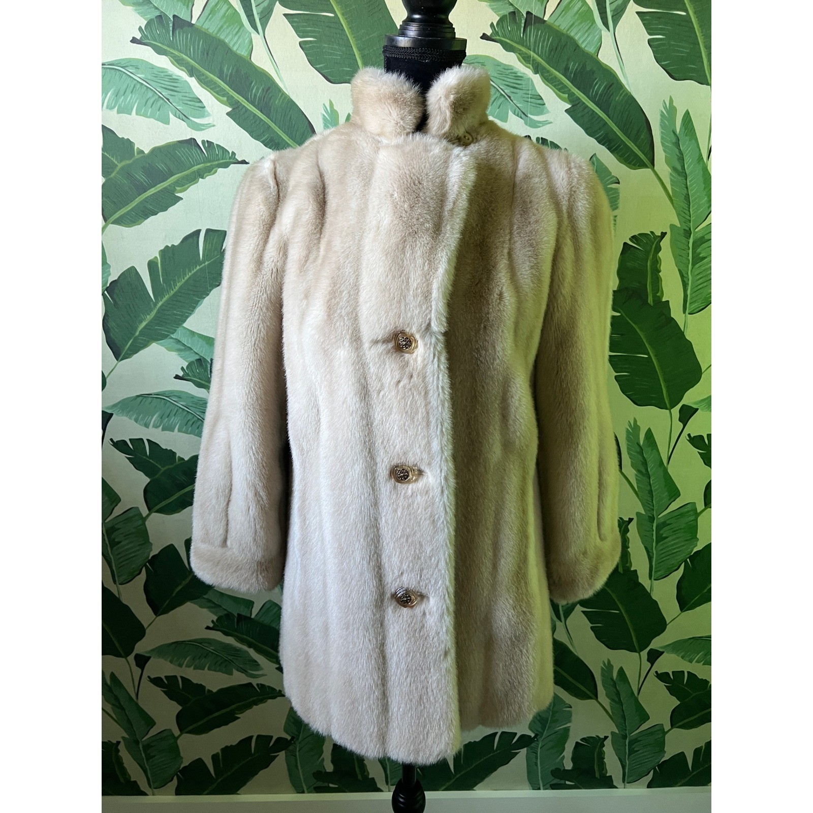 Russel Taylor Mincara Faux Fur Coat Women Small Cream