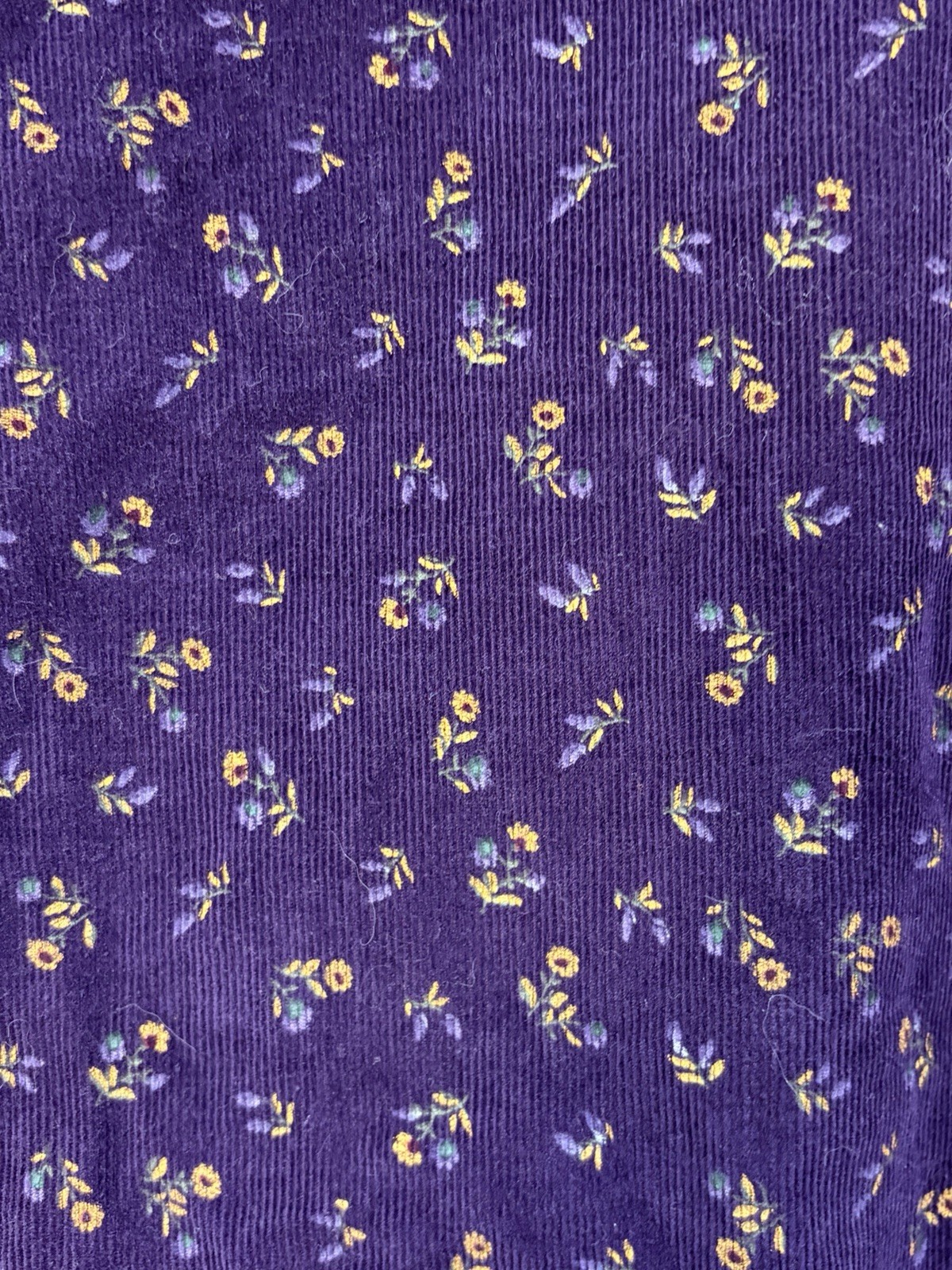 Vintage FADS Purple Floral Sleeveless Corduroy Romper Dress Pockets Women SZ 4P