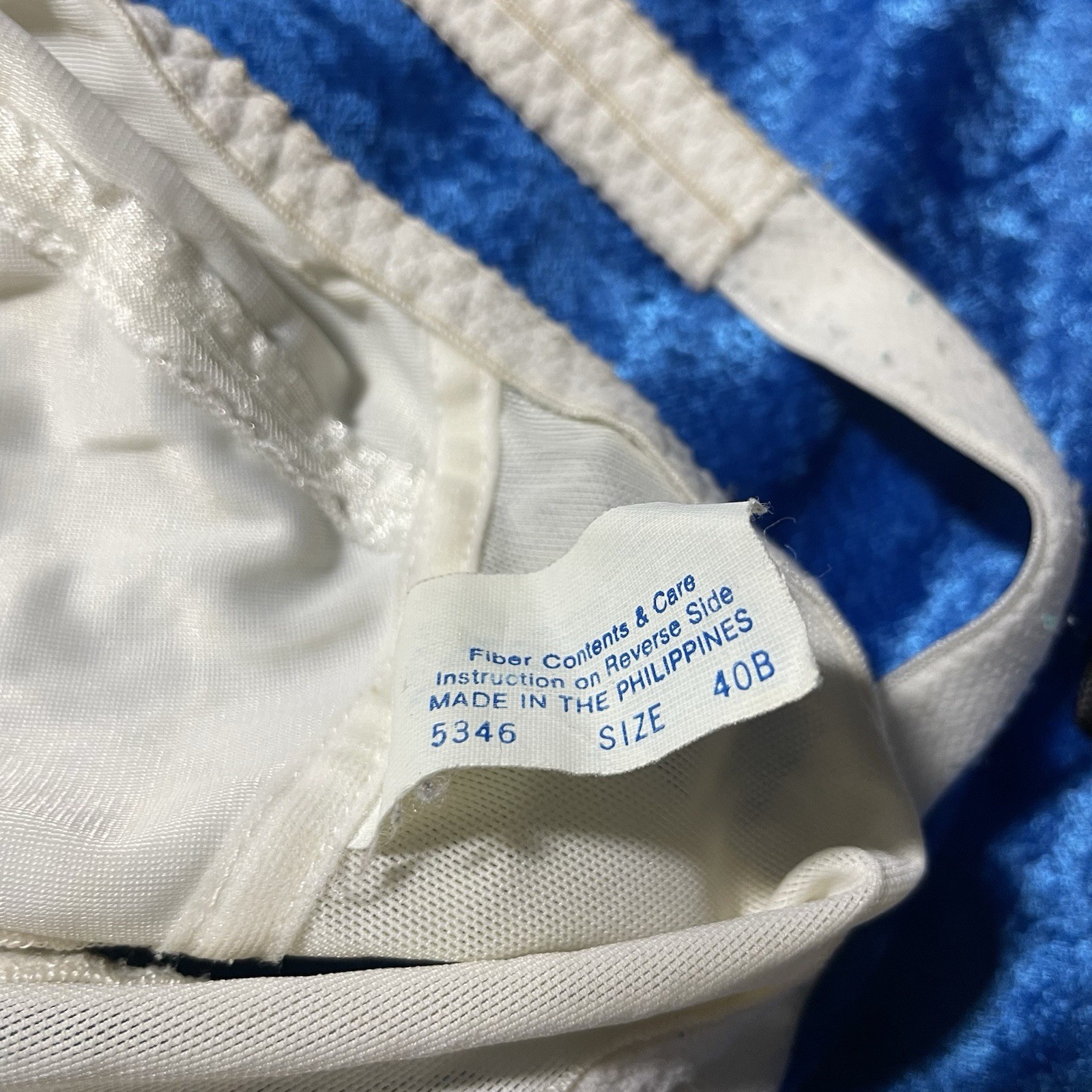Vintage Nylon Bra 40b White Fair Condition As Is