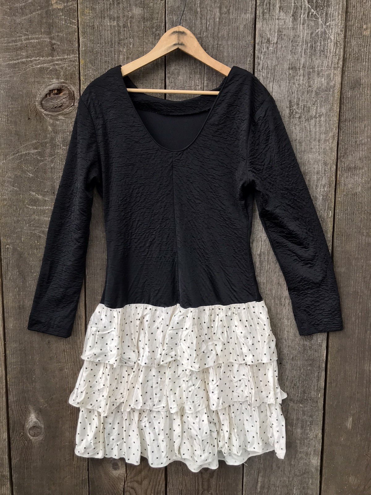 VTG 80s Ruffled Drop Waist Long Sleeve Party Dress J.B. Express 11