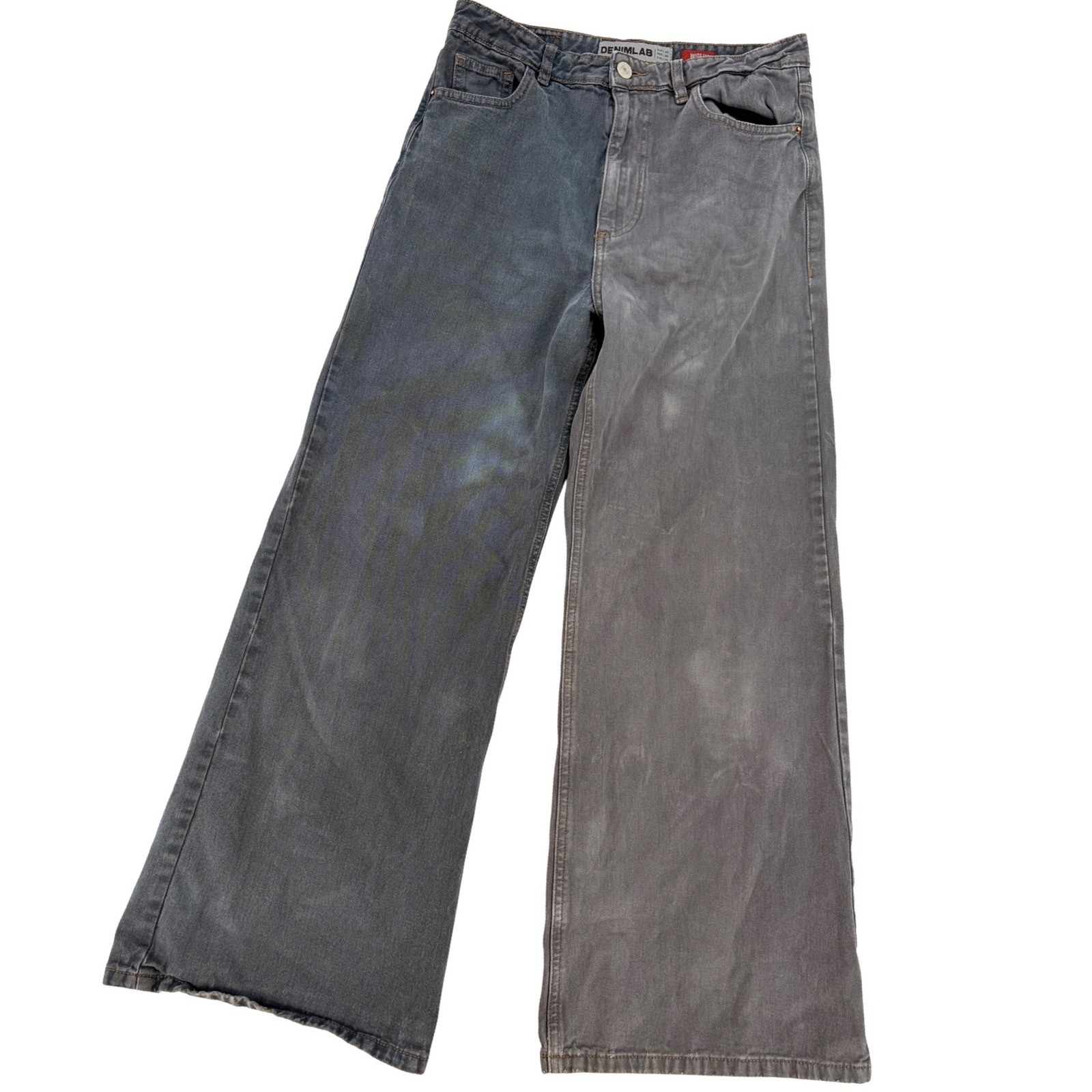 DenimLab Two Tone Wide Leg Jeans 30 Y2K Skater Grunge Streetwear