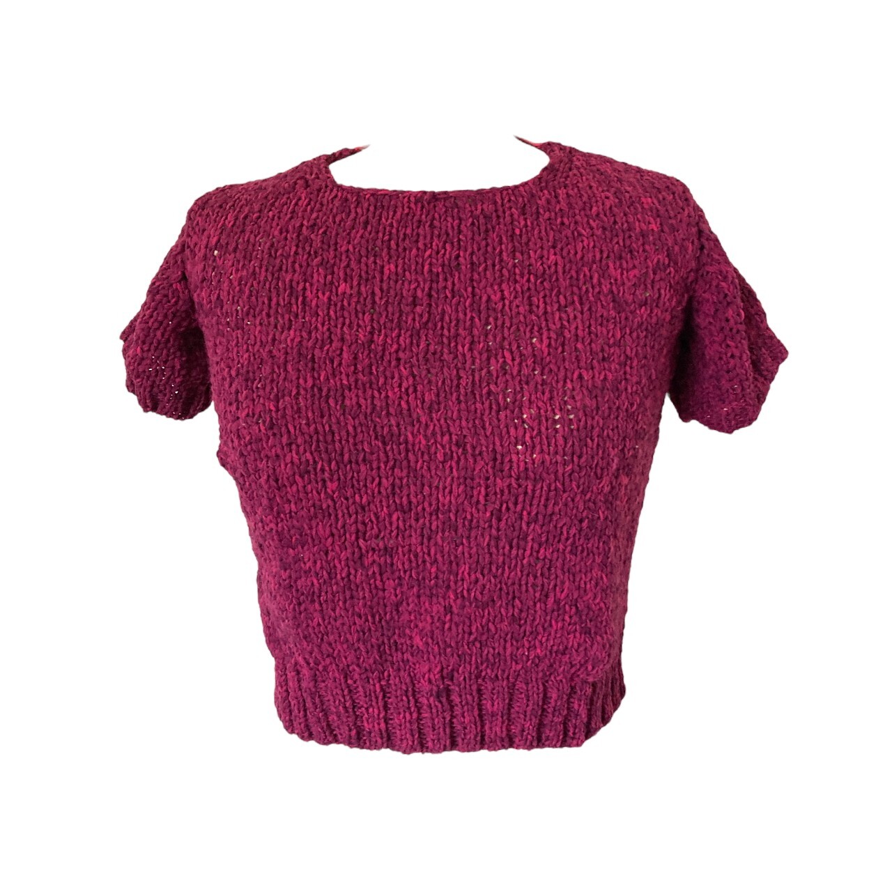 Jean Paul Gaultier Femme y2k pink purple chunky knit cropped top