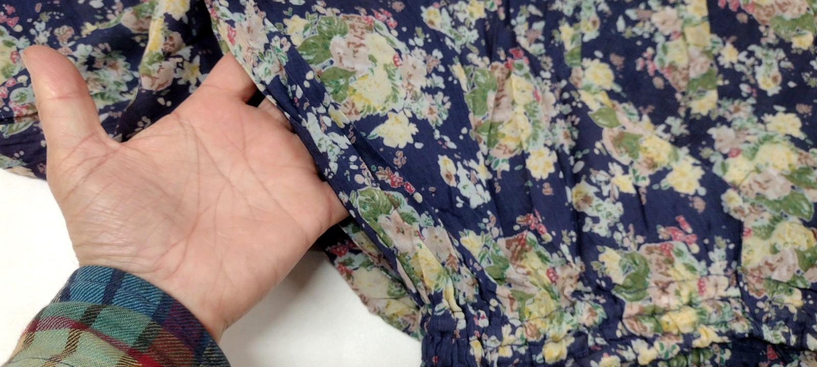 1990s Sundress Dress Midi Open Back Blue Floral Sheer Cotton – 1930s Influence