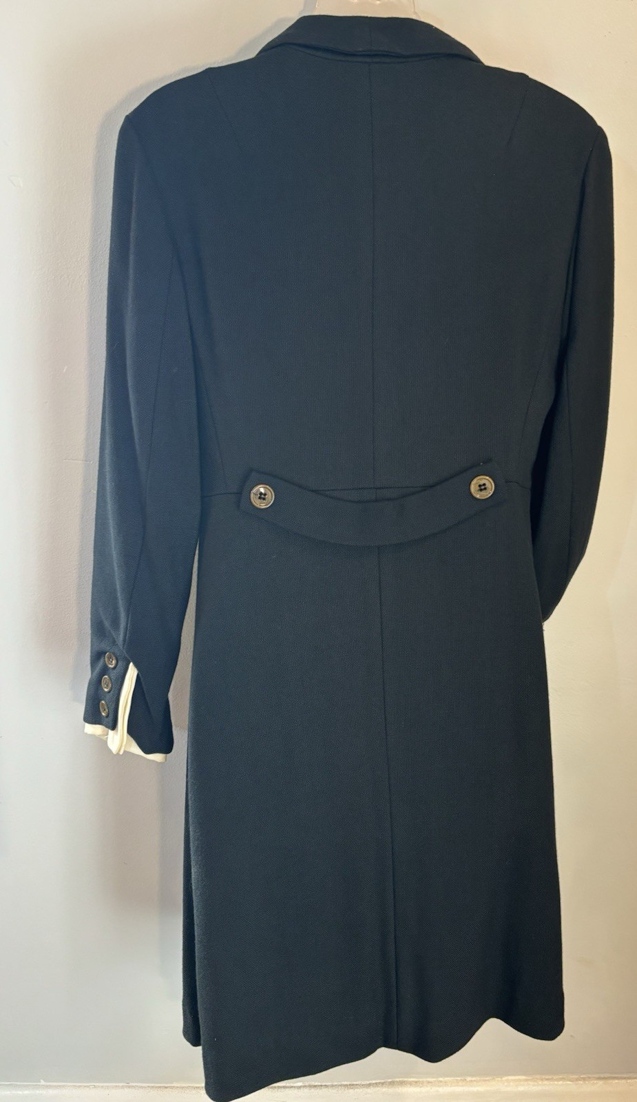 Vintage 1960’S COAT Dress DOUBLE BREASTED FINE KNIT BELTED BACK